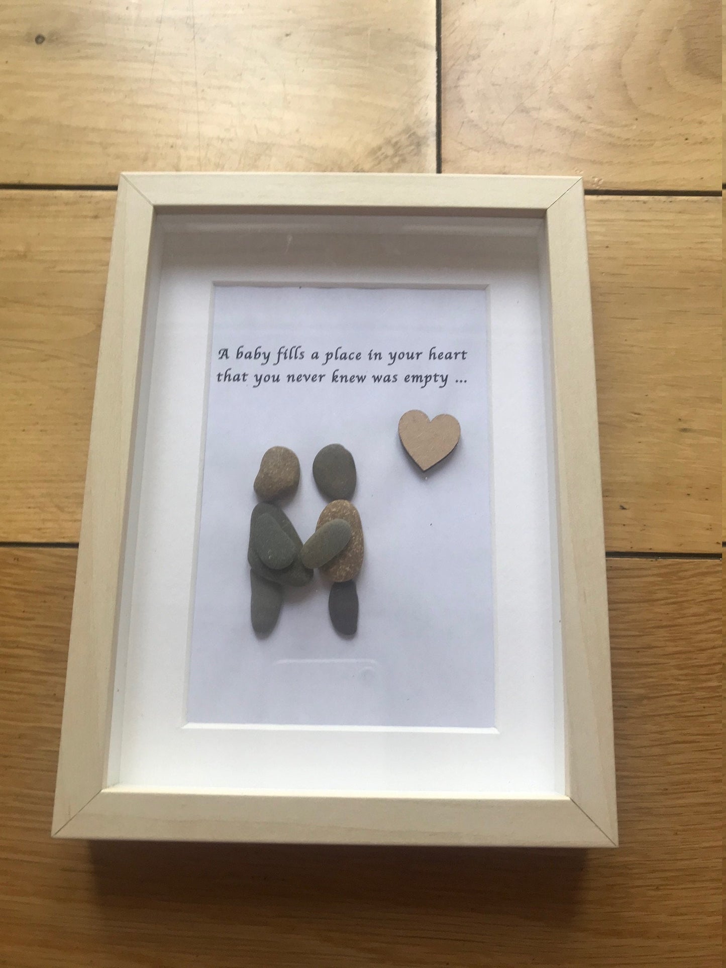 Personalised New Baby Pebble Picture, Unique Pebble Gift for Baby, Newborn Baby Gift, Handmade Pebble Gift for New Mum, Baby Shower Gift