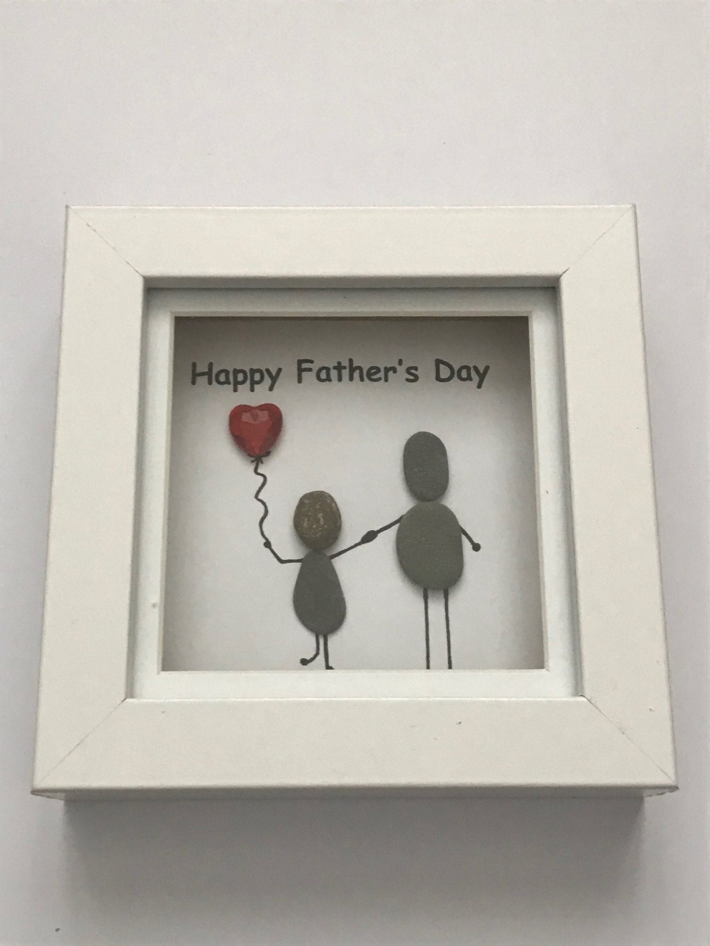 Father's Day Pebble Picture, Personalised Father's Day Pebble Art, Unique Pebble Picture for Dad, Father's Day Birthday Gift