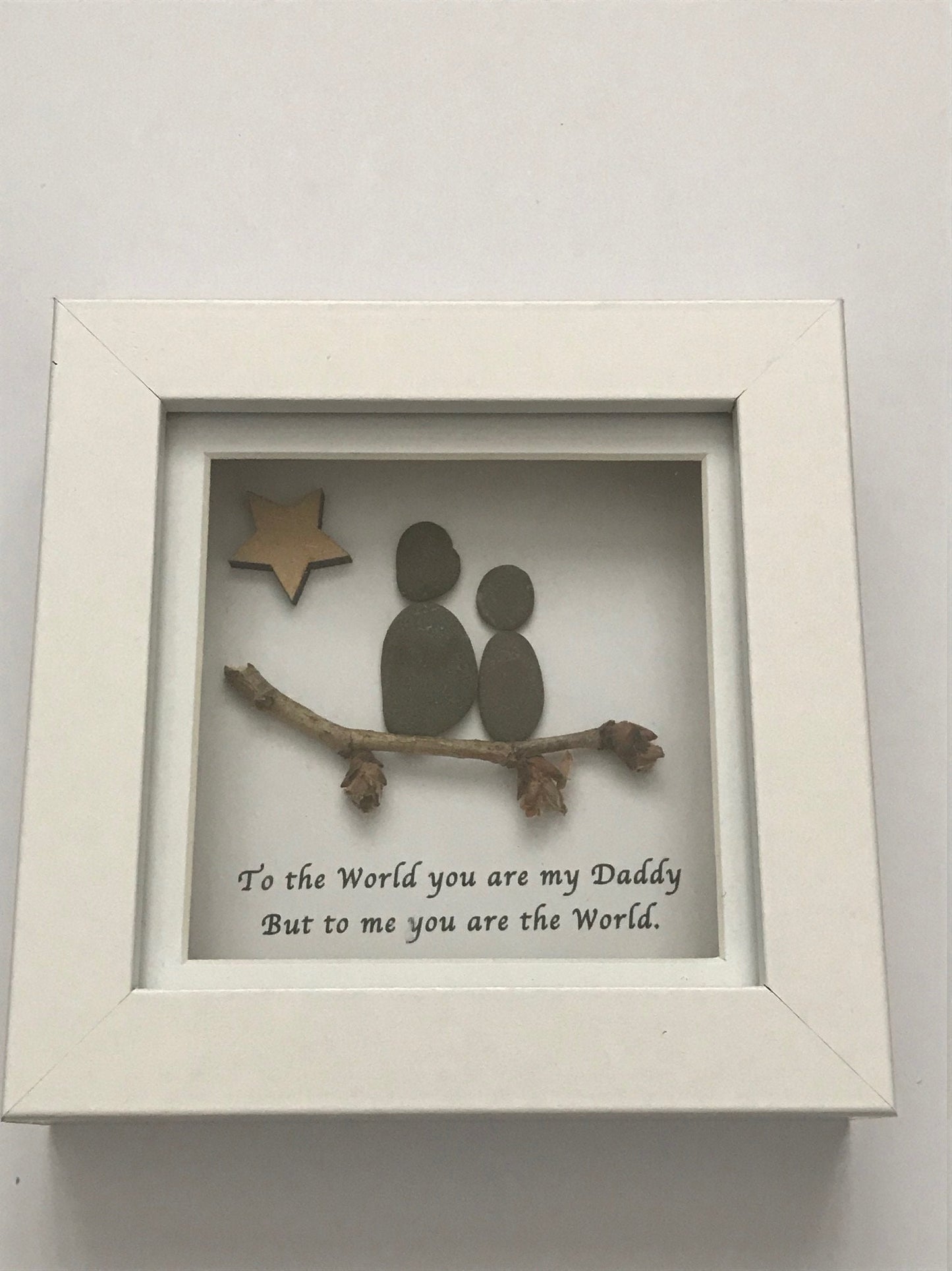 Personalised Father Pebble Picture, Father's Day Pebble Gift, Father Birthday Gift, Family Pebble Art, Father Pebble Picture