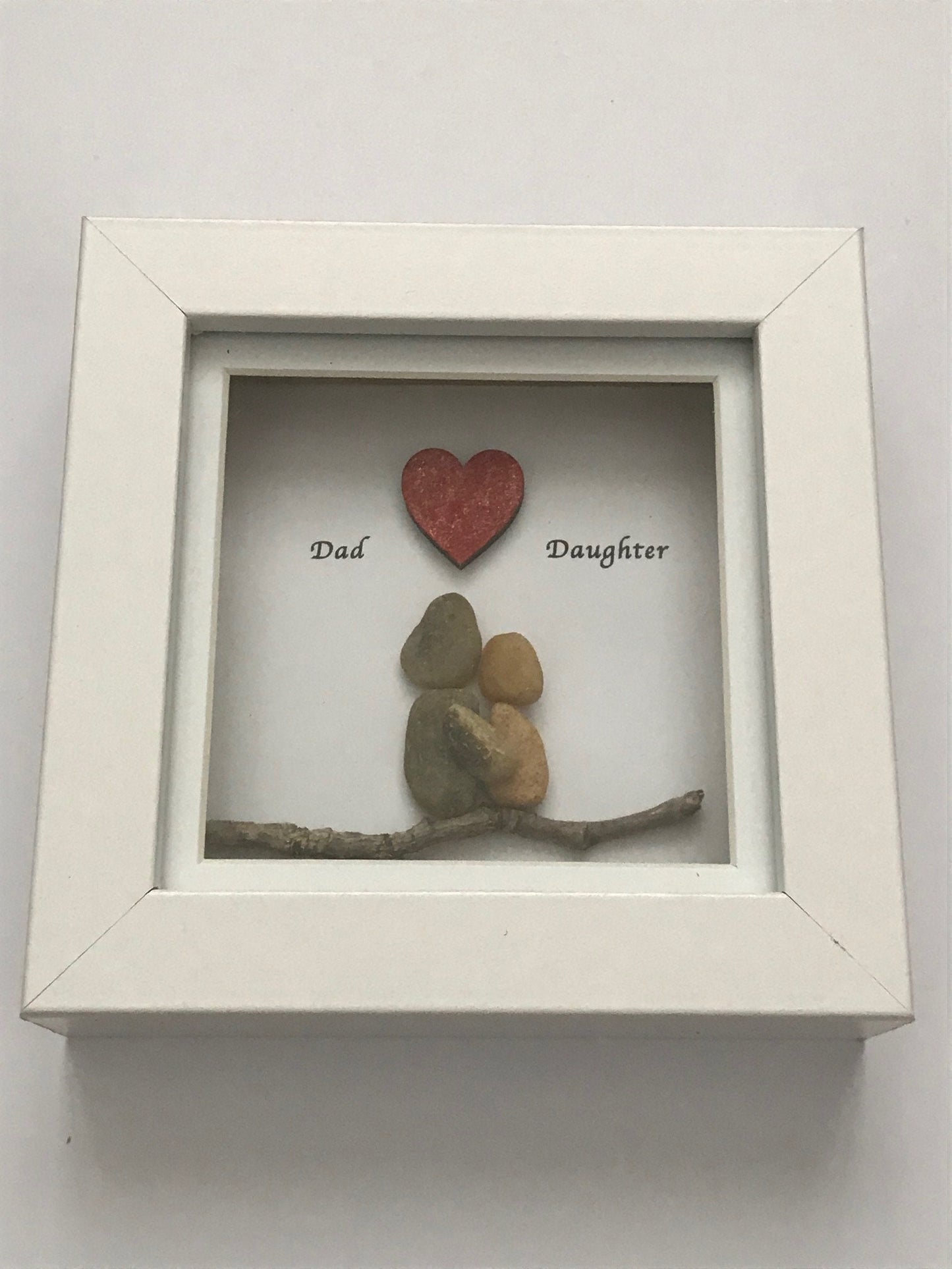Personalised Pebble Picture for Dad / Father's Day Pebble Art / Pebble Artwork for Dad / Birthday Gift for Dad / Pebble Picture for Daddy