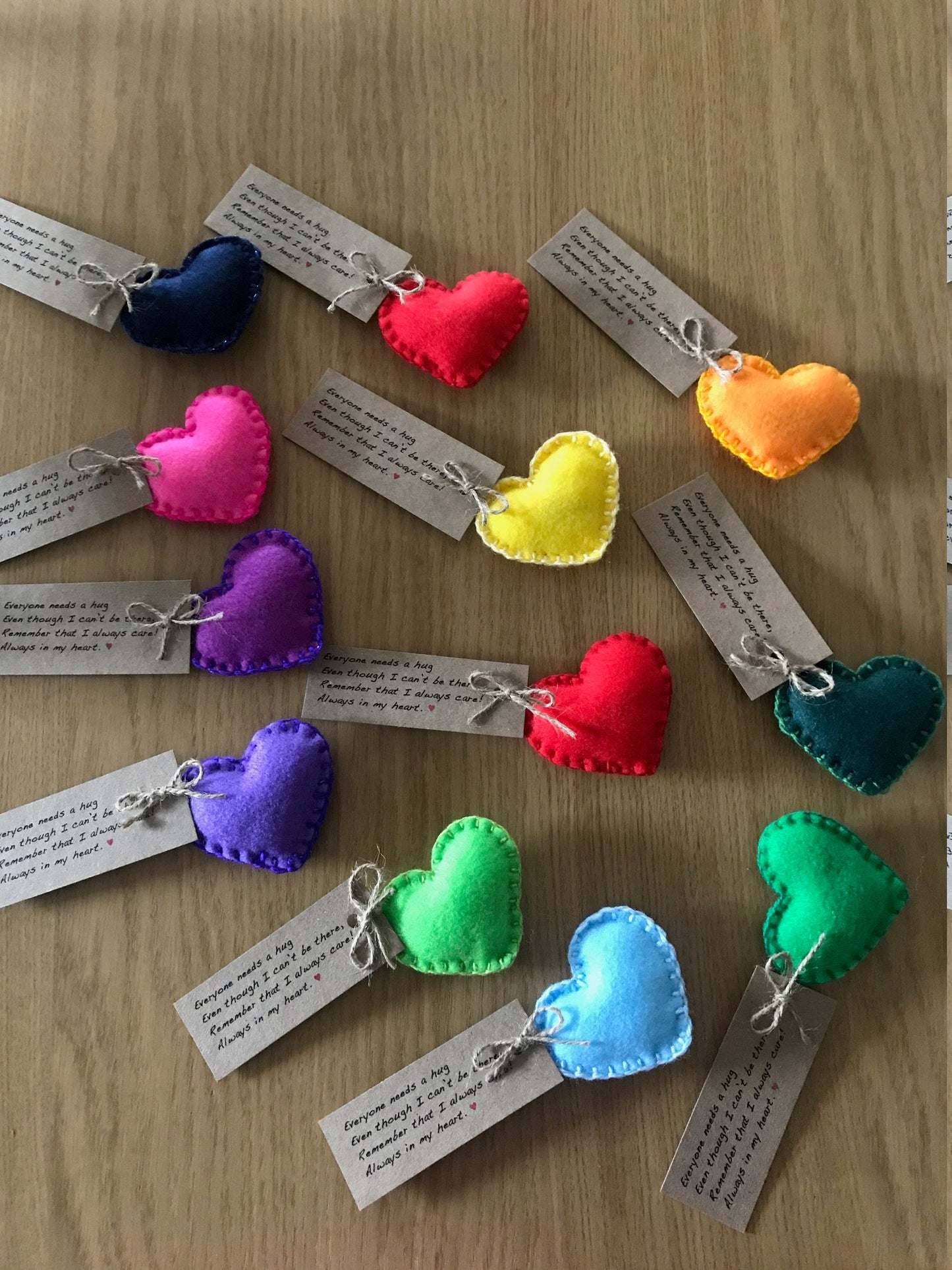 Handmade Heart Pocket Hug, Valentines Heart Gift, Mother's Day Pocket Hug, Letterbox gift message, lockdown present, back to school,