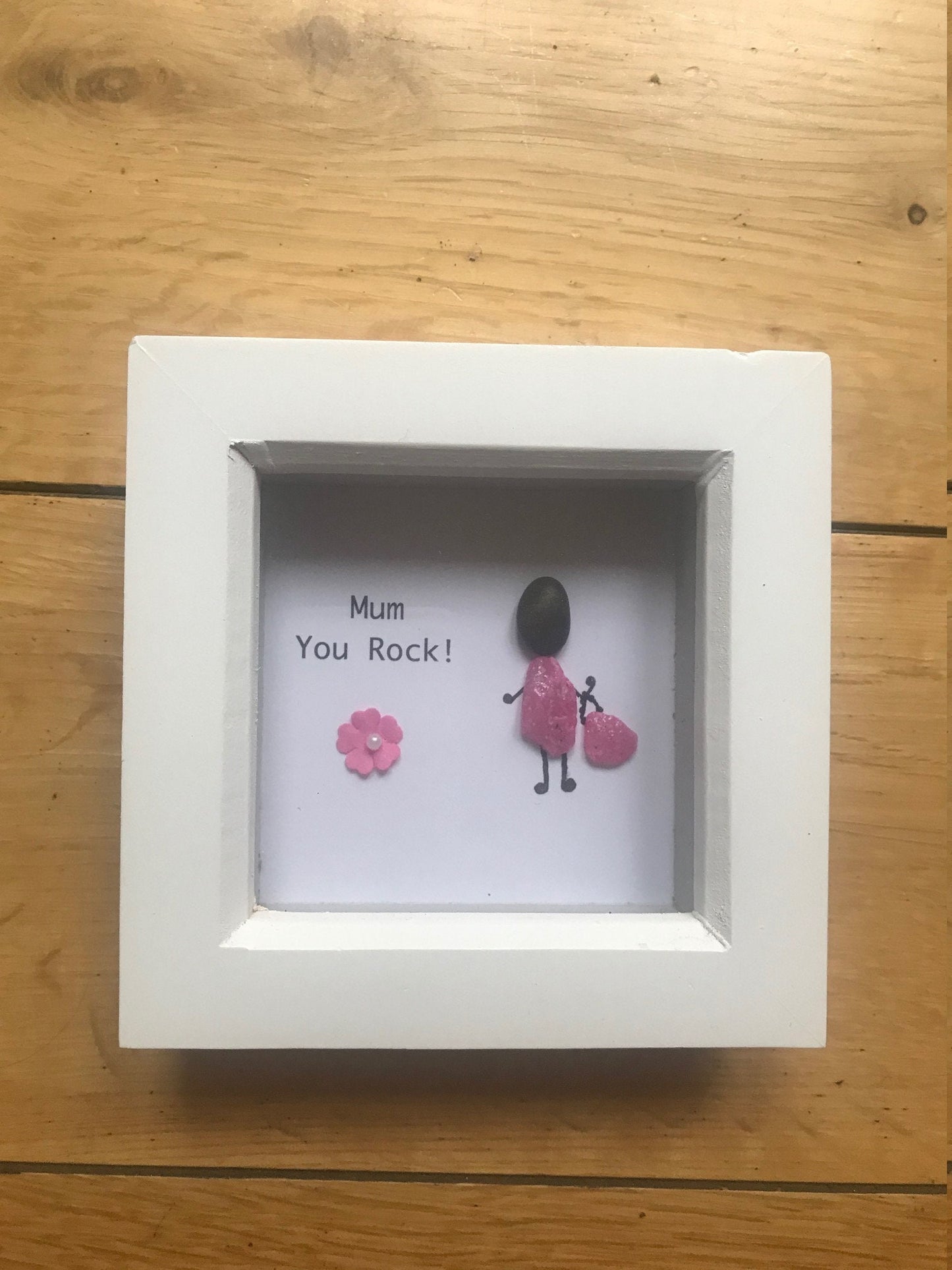 Pebble artwork frame, Mother's Day Pebble Frame, Mother's Day Gift, Christmas Gift for Mum, Pebble Mum Frame