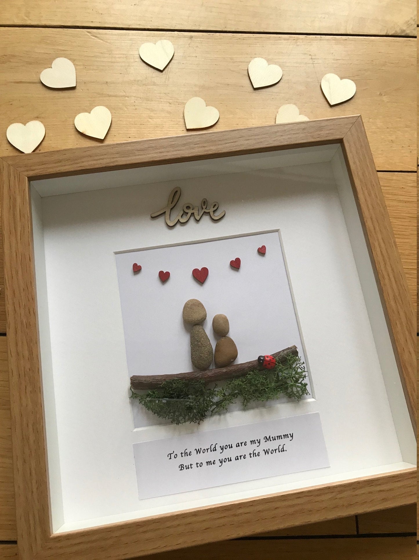 Mother's Day Pebble Artwork Frame, Mother's Day Gift, Personalised Mother's Day Gift, Handmade Frame for Mum, Mother's Birthday Gift