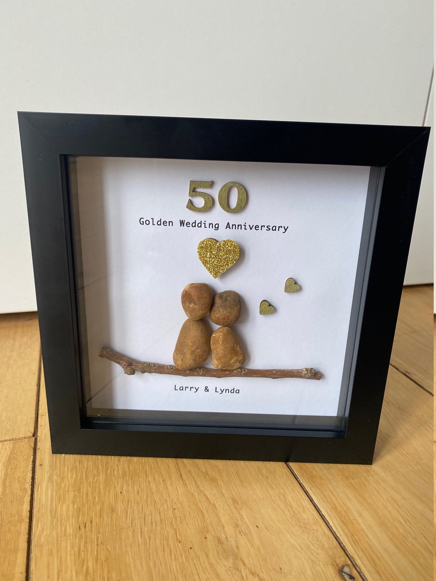50th Gold Wedding Anniversary Frame, Golden Anniversary Gift, 50th Anniversary Gift, Handmade Personalised 50th Anniversary,