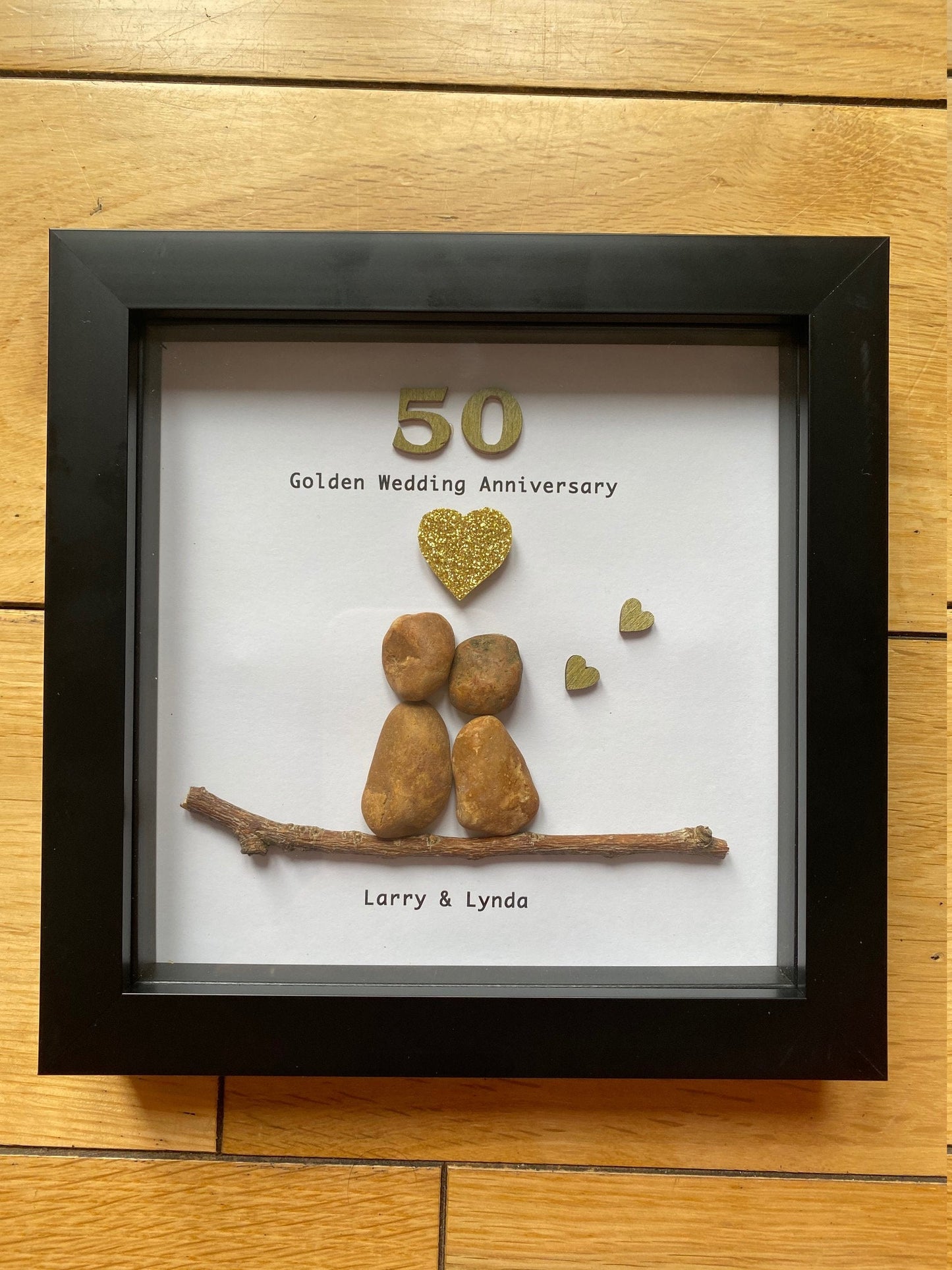 50th Gold Wedding Anniversary Frame, Golden Anniversary Gift, 50th Anniversary Gift, Handmade Personalised 50th Anniversary,