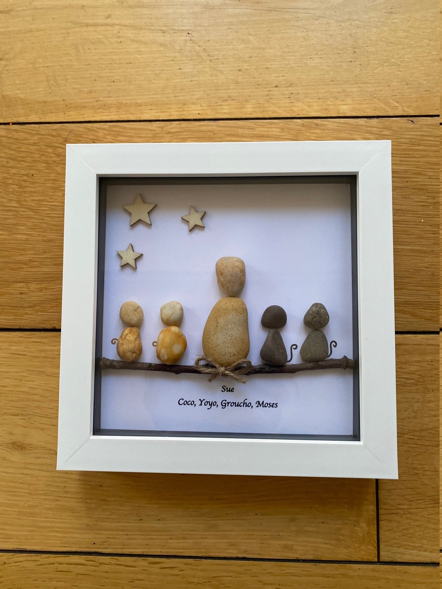 Personalised Cat Pebble Picture, Cat Memorial Pebble Picture, Cat Pebble Art, Unique Cat Pebble Picture, Cat Lover Pebble Gift