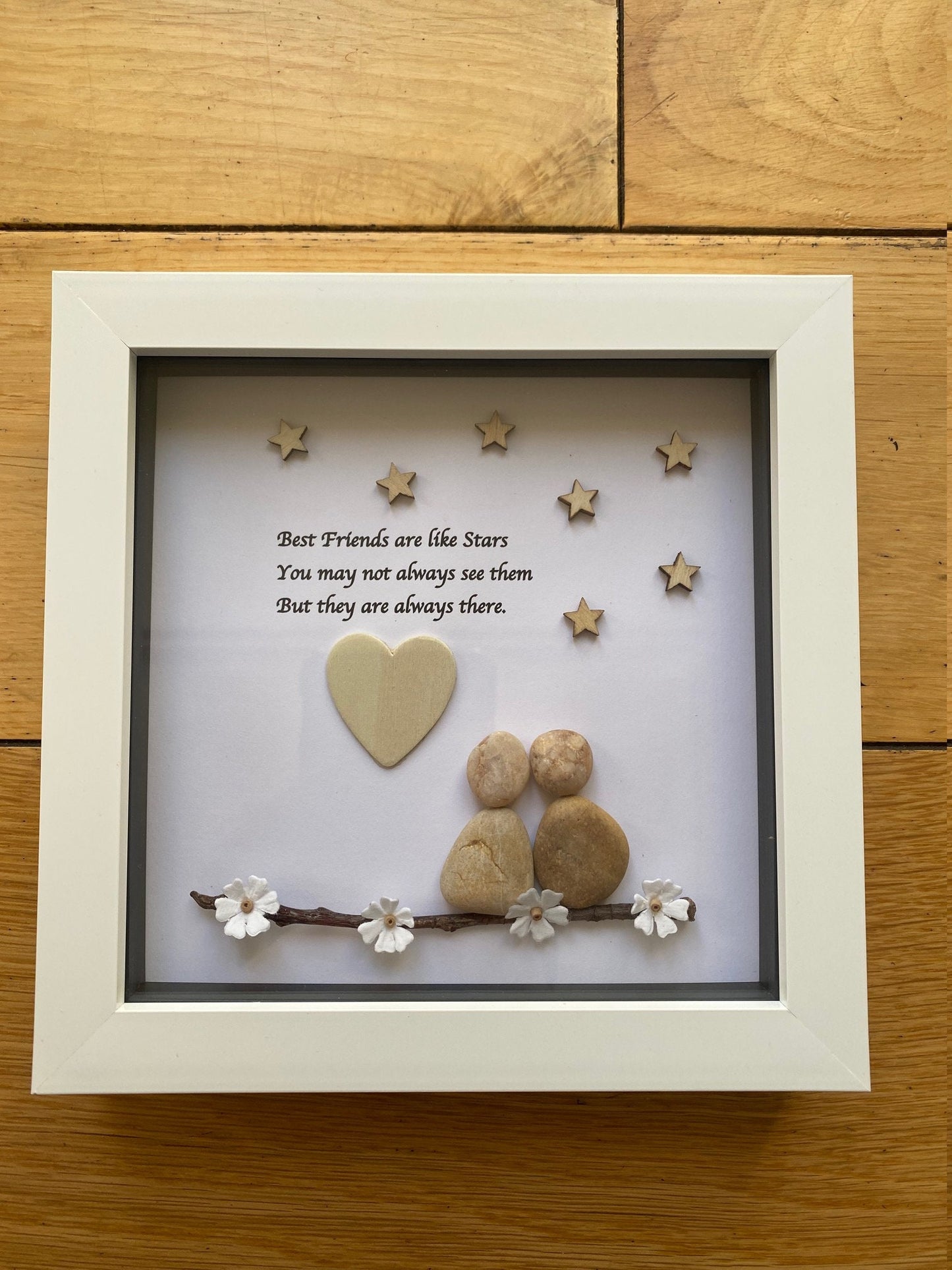 Personalised Best Friend Pebble Picture, Besties Pebble Art Gift, Personalised Best Friends Pebble Art, Unique Pebble Picture for Bestie