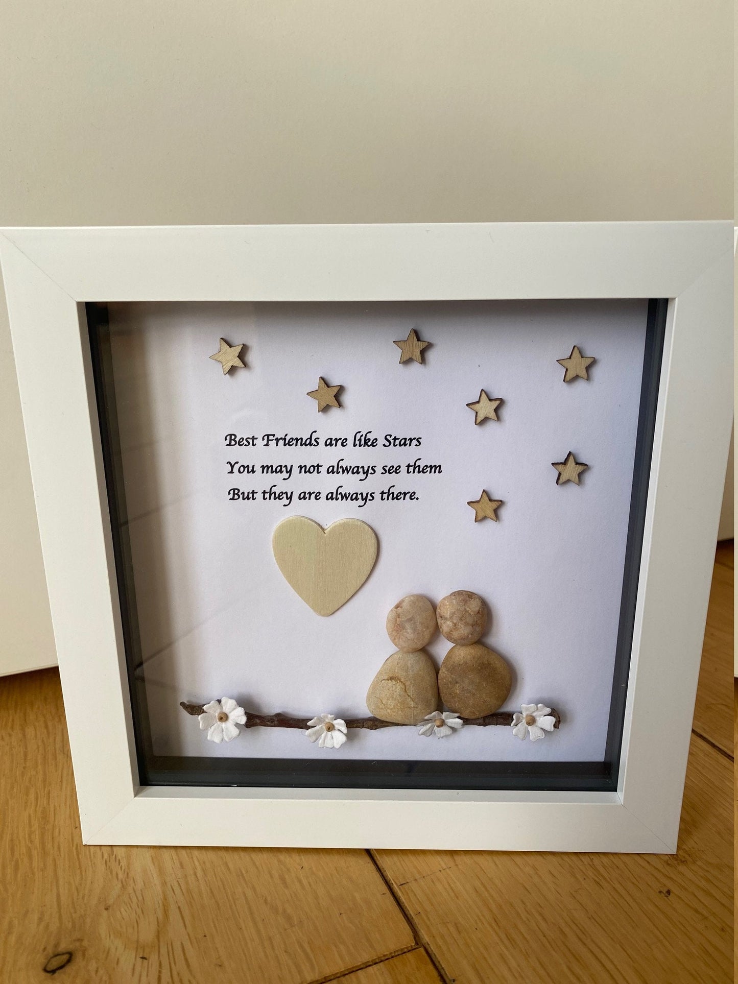 Personalised Best Friend Pebble Picture, Besties Pebble Art Gift, Personalised Best Friends Pebble Art, Unique Pebble Picture for Bestie