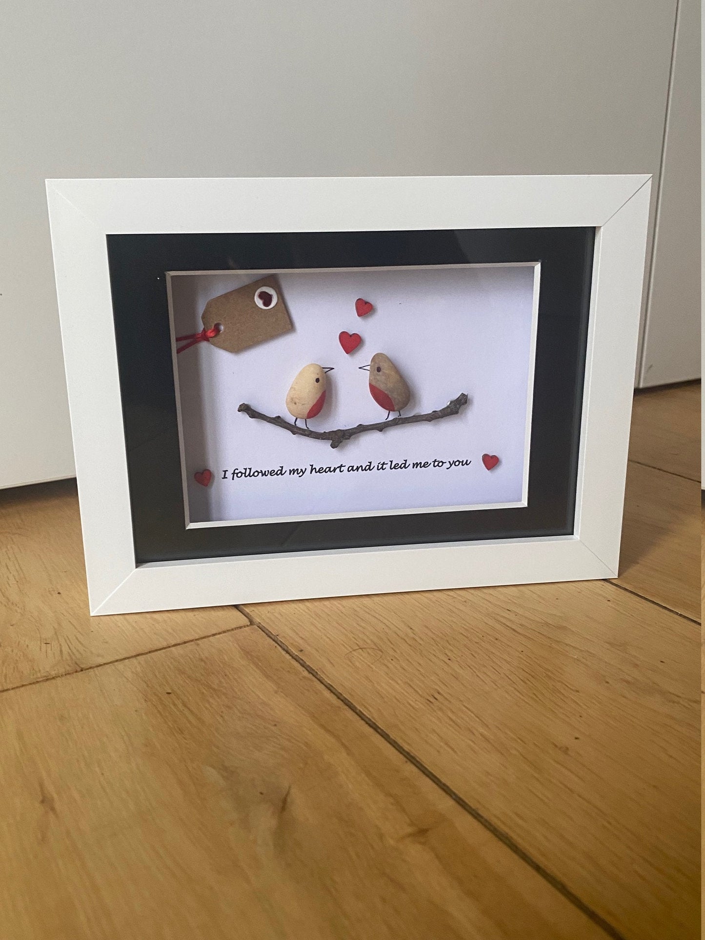 Personalised Valentine's Day Pebble Picture, Valentine's Day Gift for Husband, Valentine's Day Gift for Wife, Pebble Artwork Gift for Couple