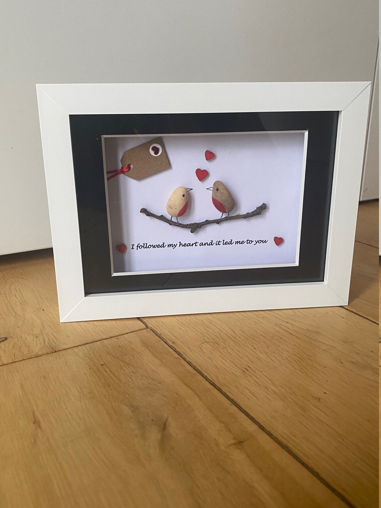 Personalised Valentine's Day Pebble Picture, Valentine's Day Gift for Husband, Valentine's Day Gift for Wife, Pebble Artwork Gift for Couple