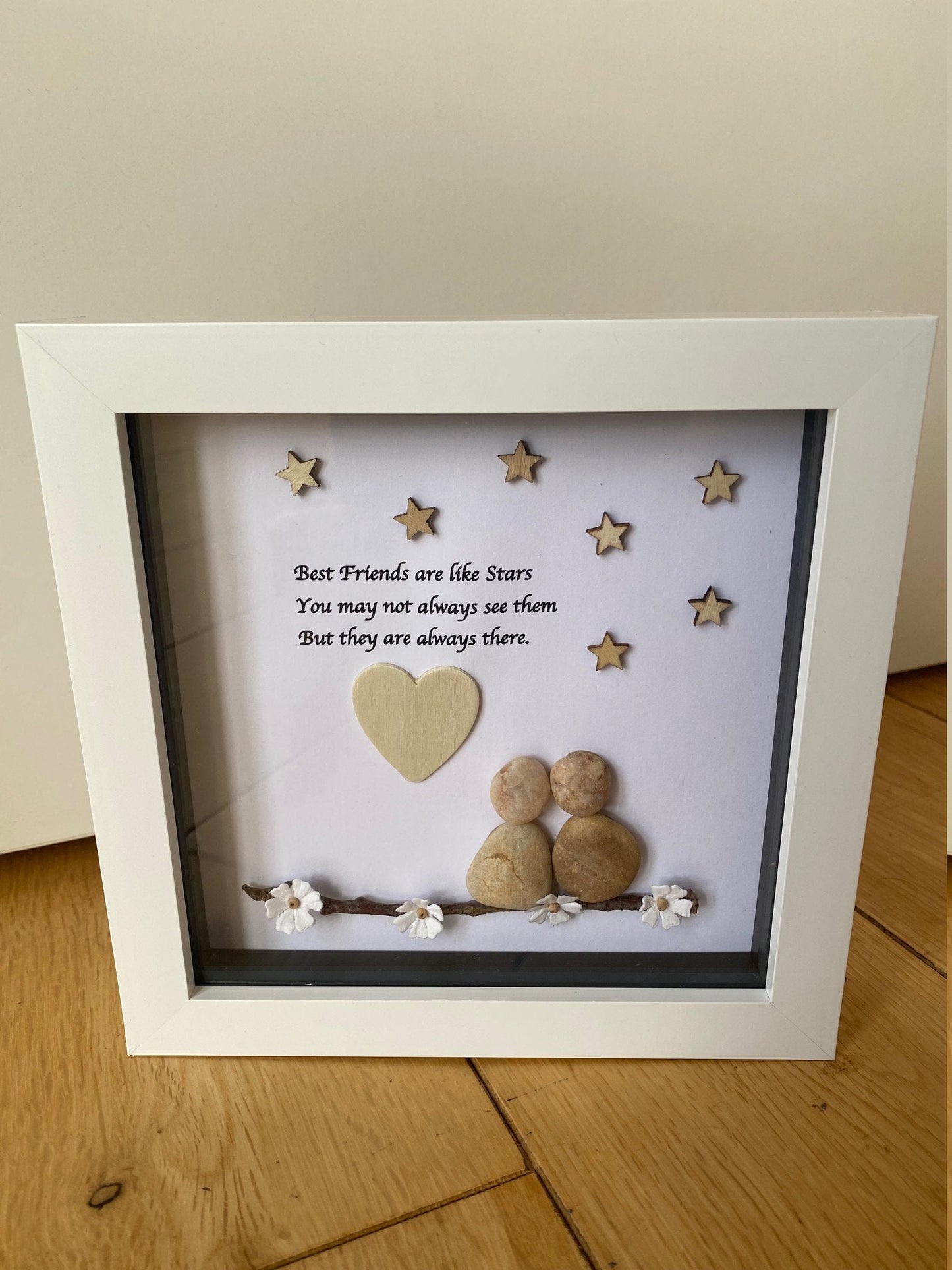 Personalised Best Friend Pebble Picture, Besties Pebble Art Gift, Personalised Best Friends Pebble Art, Unique Pebble Picture for Bestie