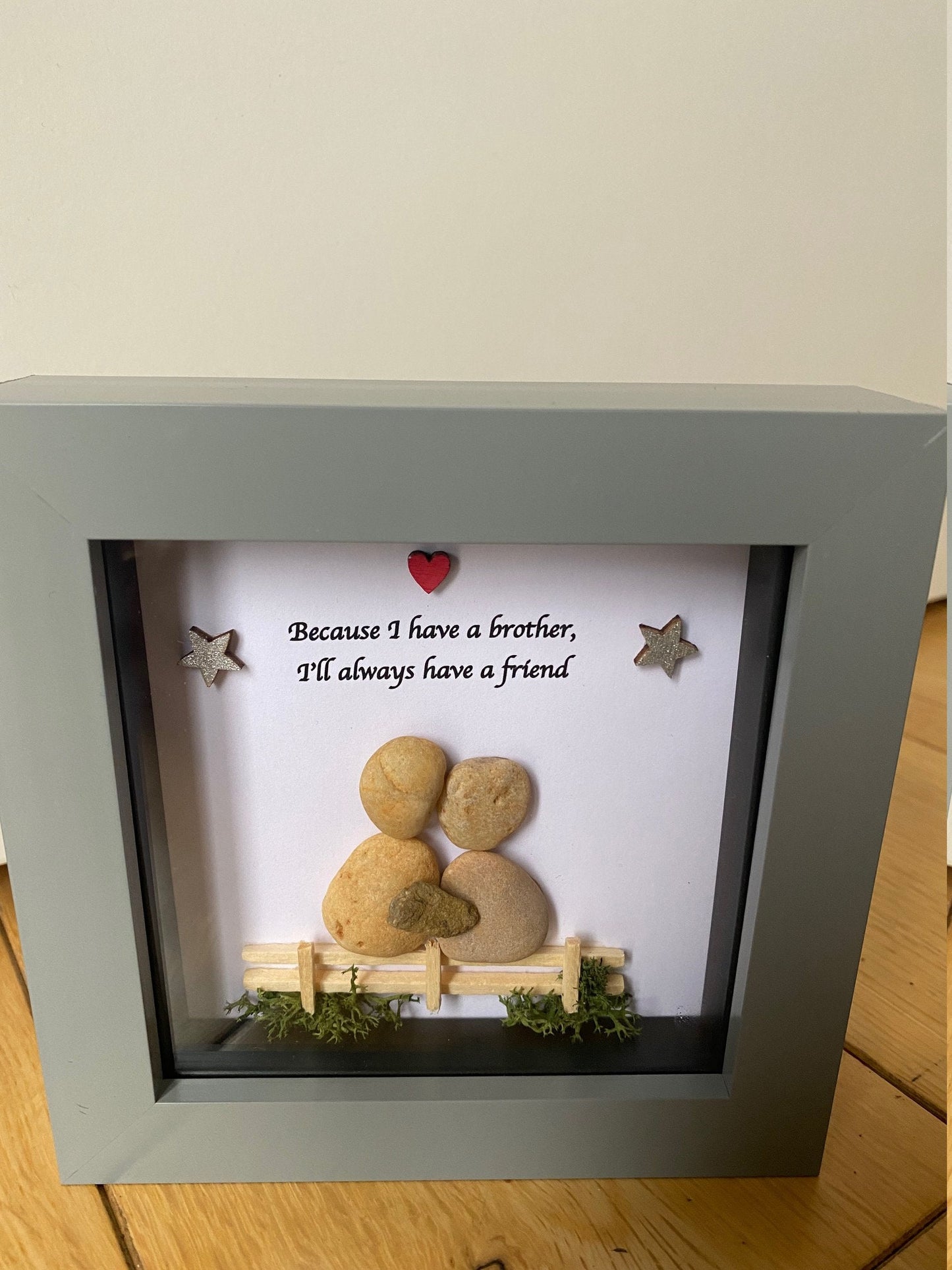 Personalised Brother Pebble Picture, Unique Gift for Brother, Personalised Pebble Art for Brothers, Special Gift for Brother, Family Gift
