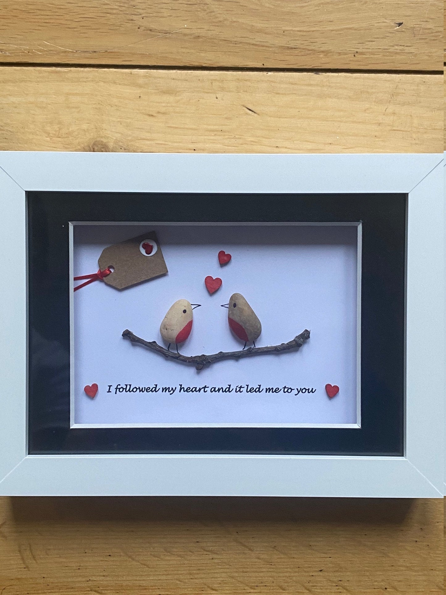 Personalised Valentine's Day Pebble Picture, Valentine's Day Gift for Husband, Valentine's Day Gift for Wife, Pebble Artwork Gift for Couple