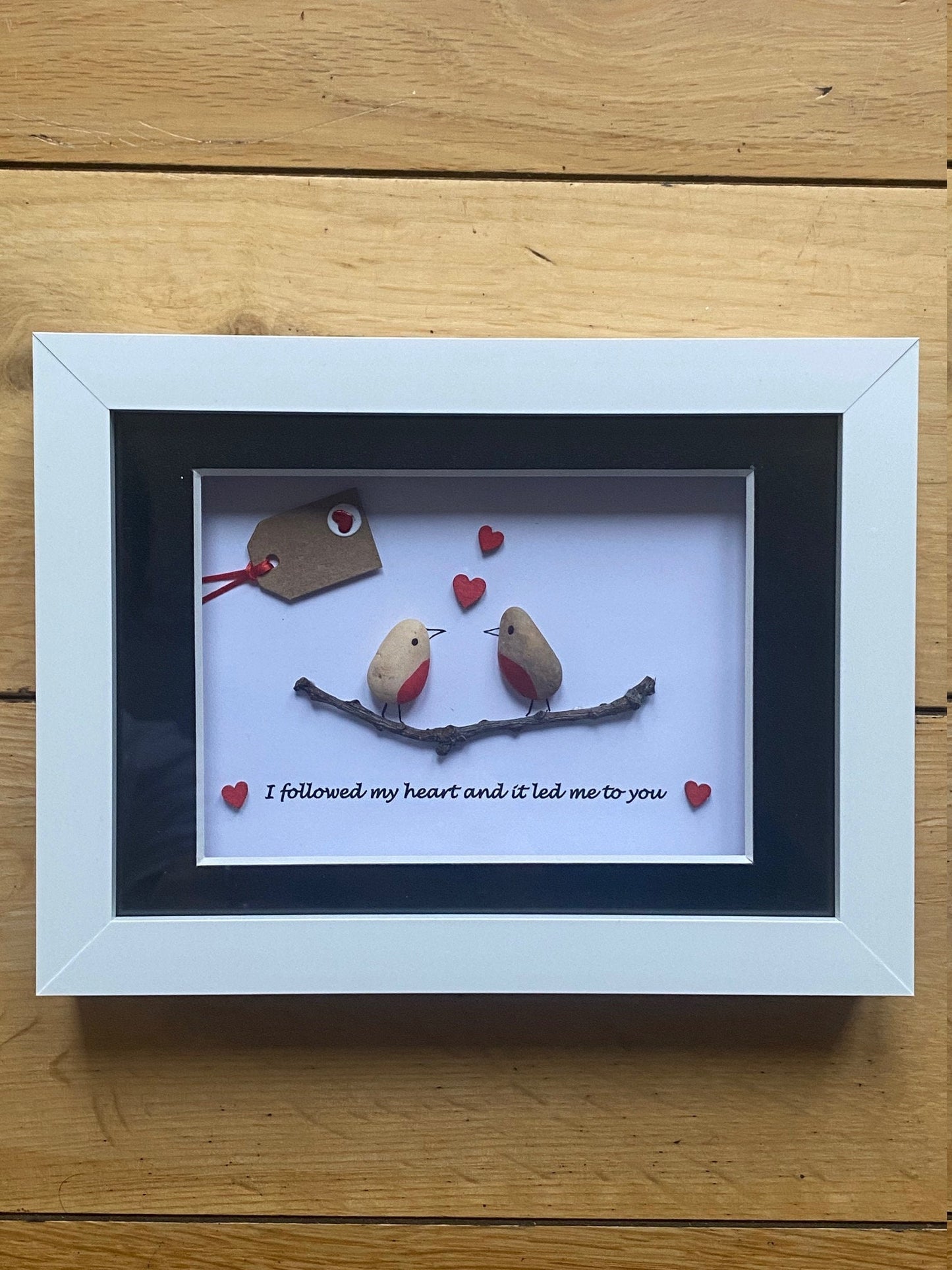 Personalised Valentine's Day Pebble Picture, Valentine's Day Gift for Husband, Valentine's Day Gift for Wife, Pebble Artwork Gift for Couple