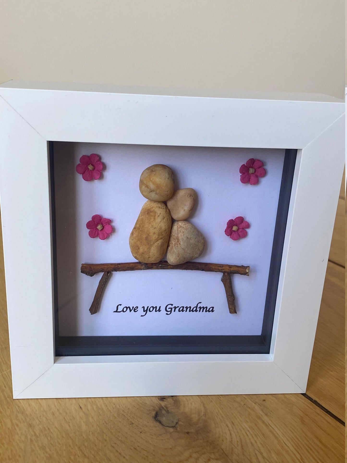 Personalised Grandma Pebble Picture, Pebble Art for Nana, Unique Pebble Picture for Nan, Pebble Art for Grandmother, Pebble Picture for Nan