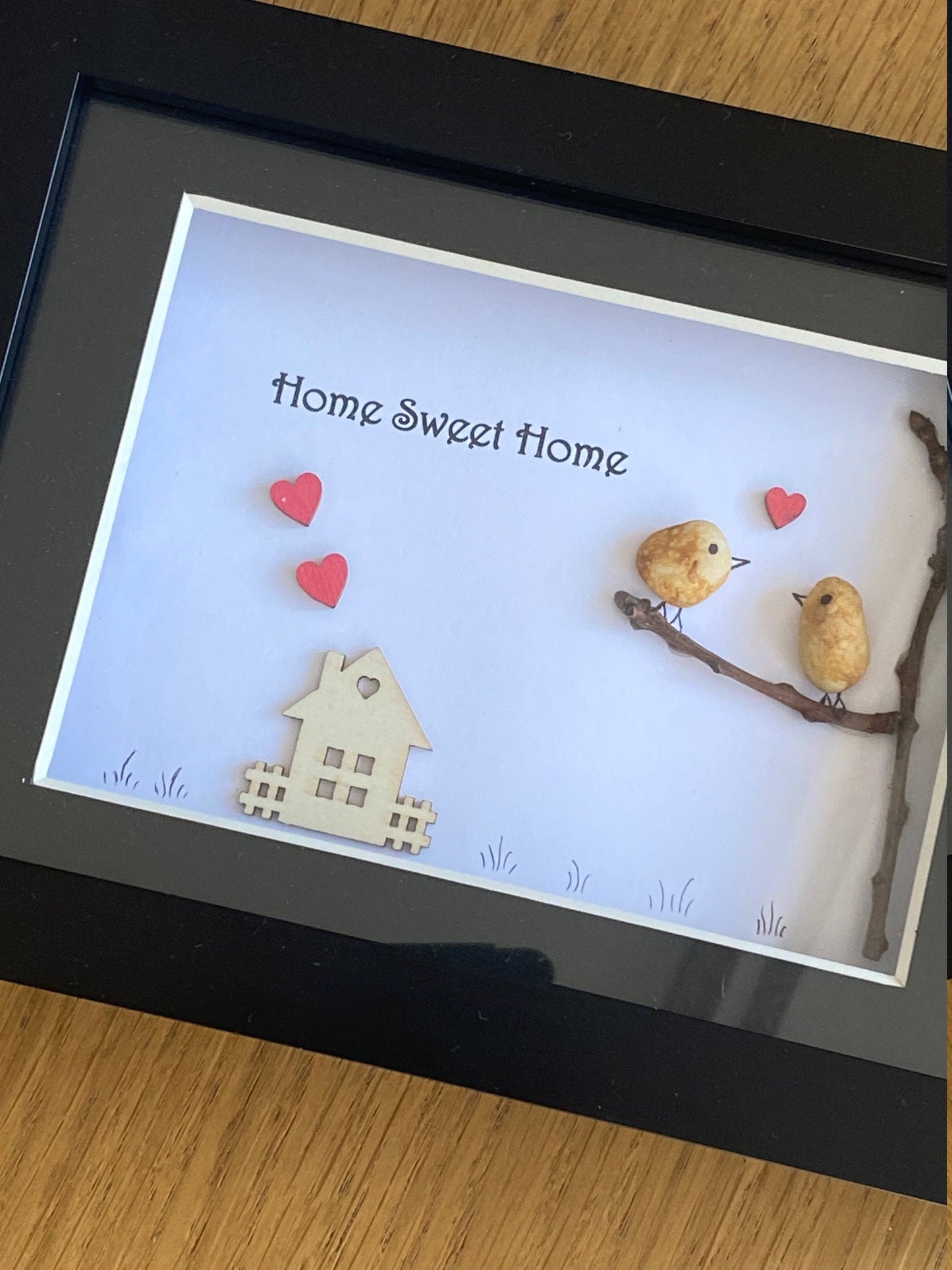 New Home Pebble Frame, Housewarming Gift, Welcome Home Gift, Handmade Pebble Frame