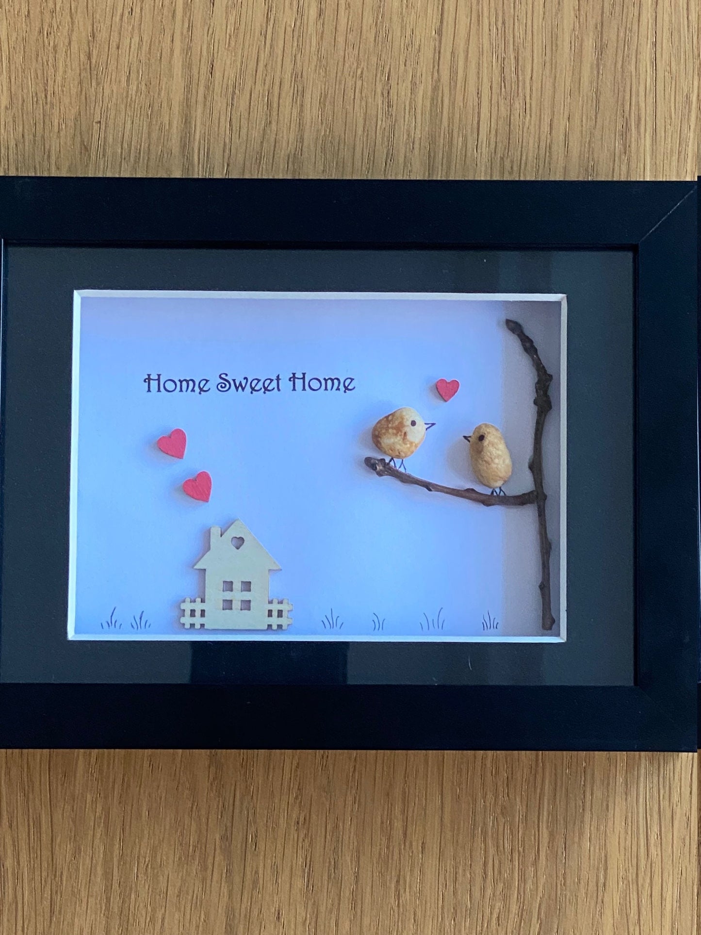 New Home Pebble Frame, Housewarming Gift, Welcome Home Gift, Handmade Pebble Frame