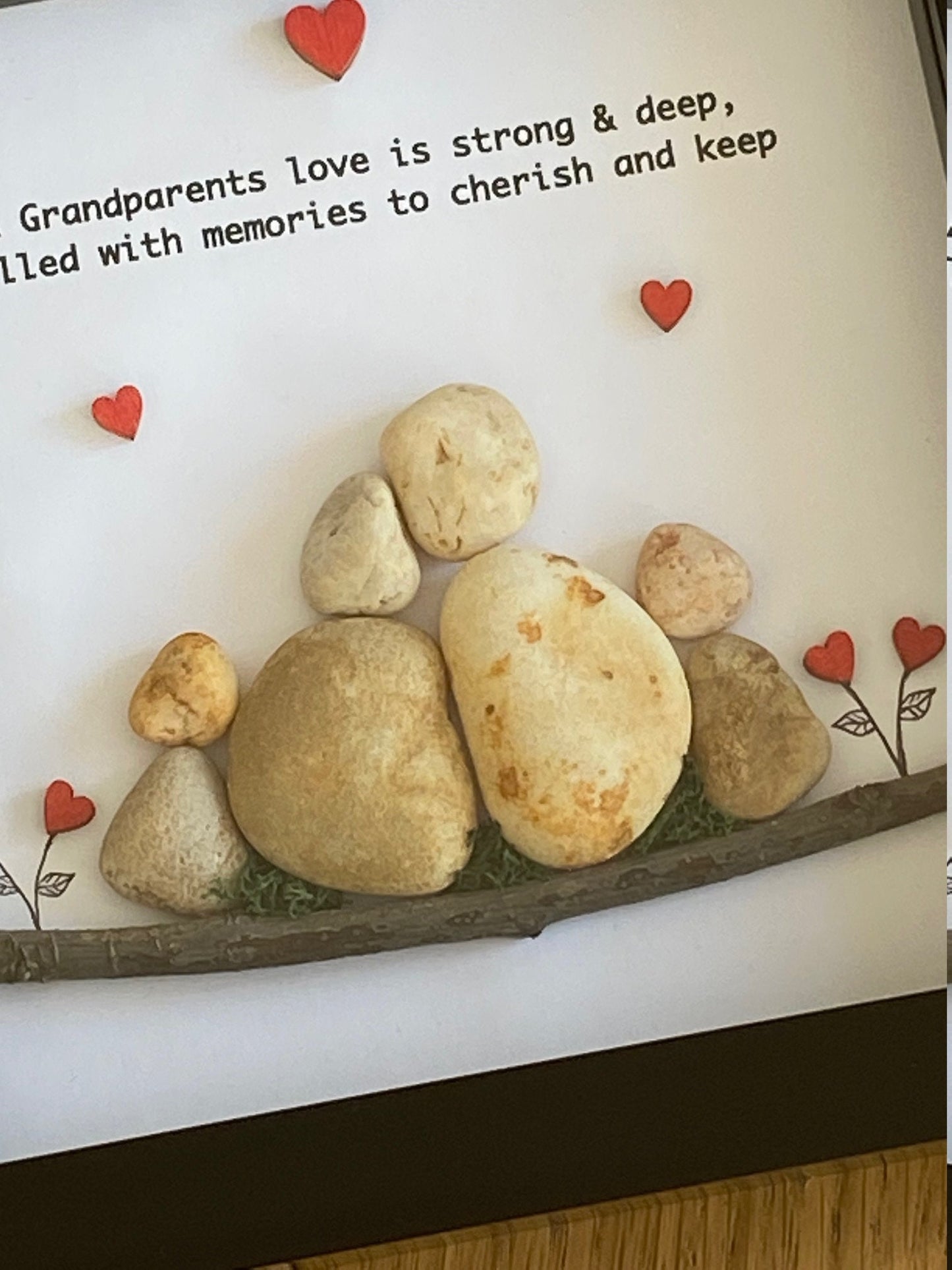 Grandparents Pebble Artwork Gift, Unique Gift for the Grandparents, Pebble Art Gift for Granny and Grandpa, Personalised Gift