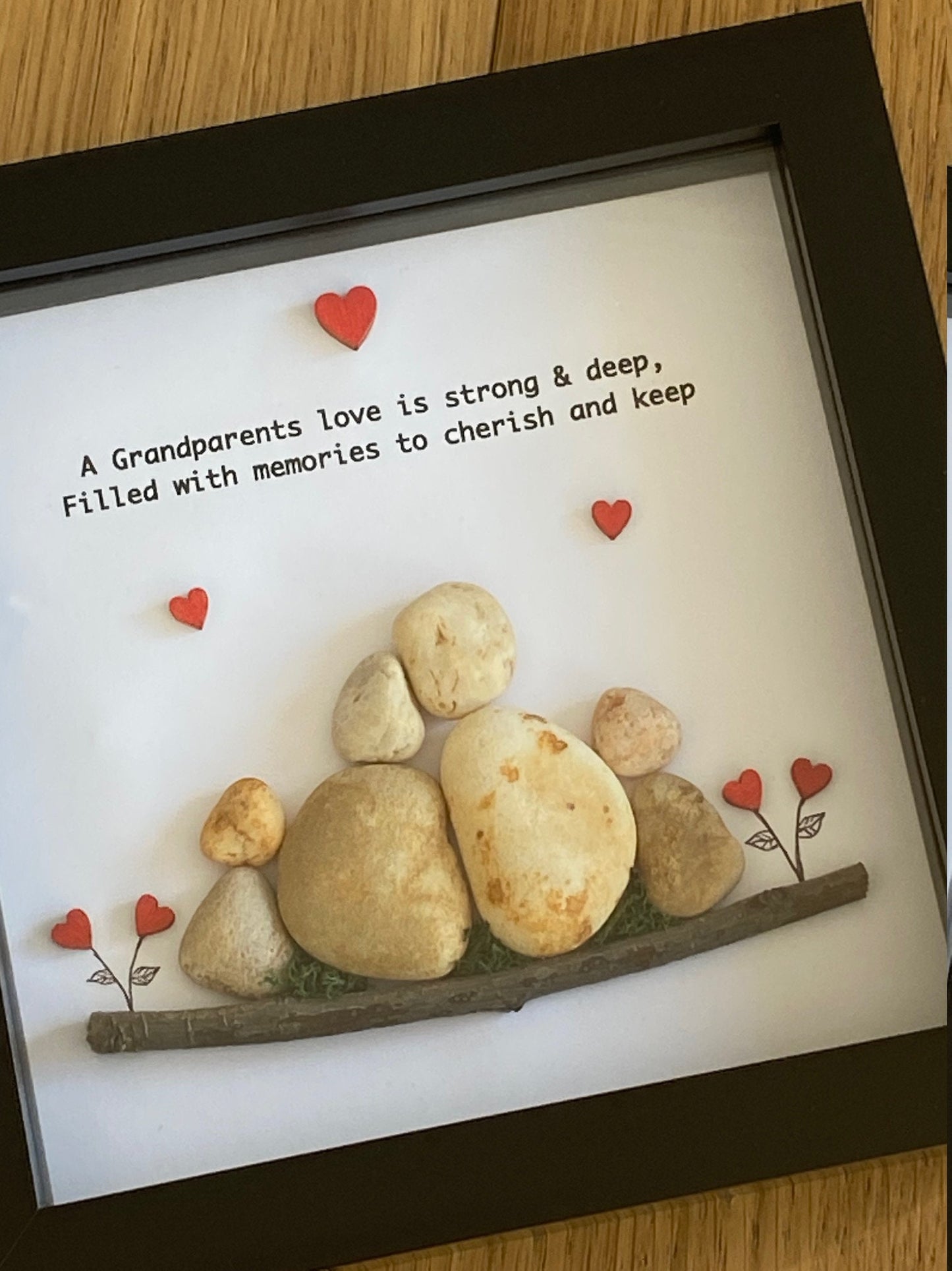 Grandparents Pebble Artwork Gift, Unique Gift for the Grandparents, Pebble Art Gift for Granny and Grandpa, Personalised Gift