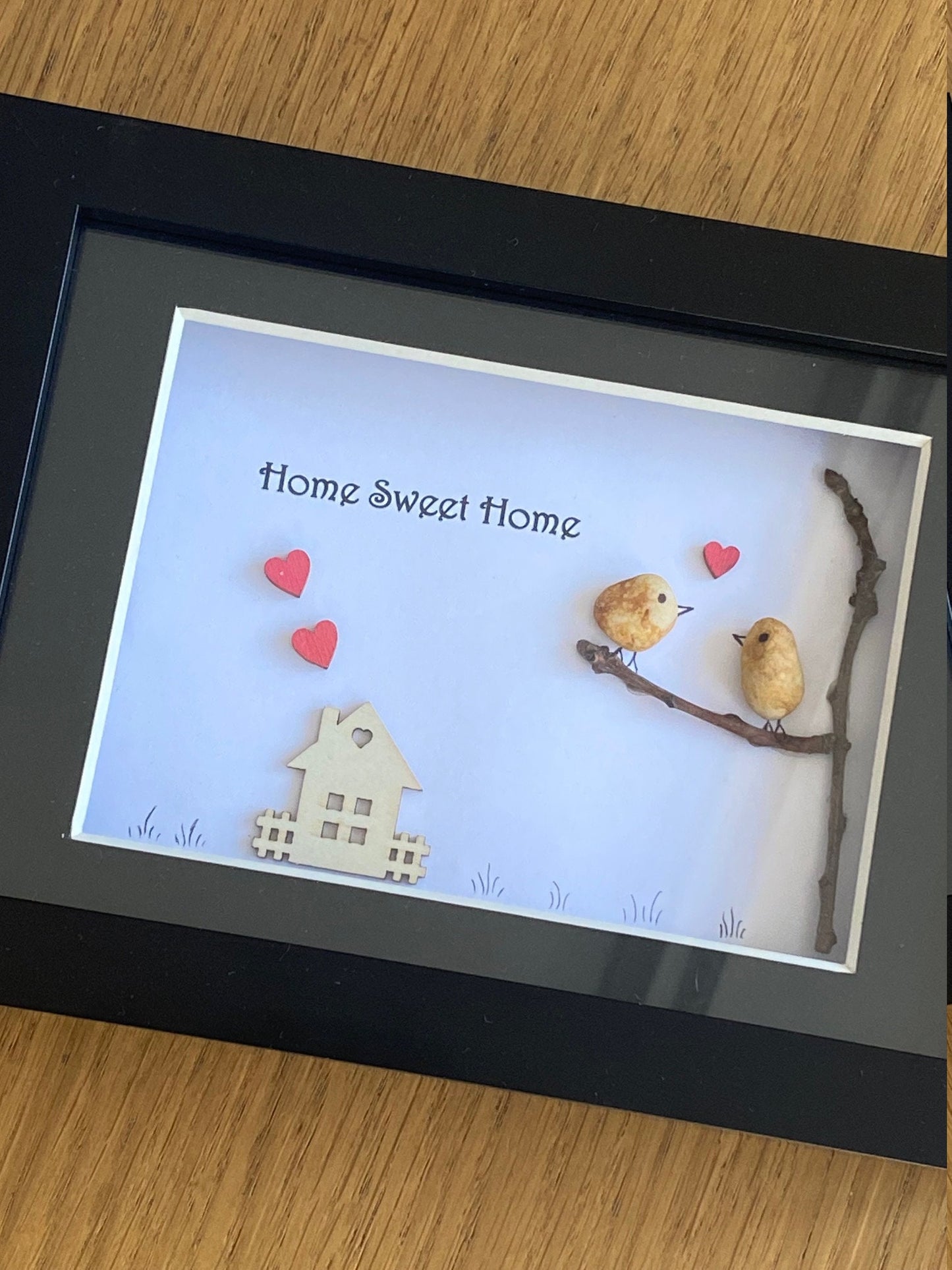 New Home Pebble Frame, Housewarming Gift, Welcome Home Gift, Handmade Pebble Frame