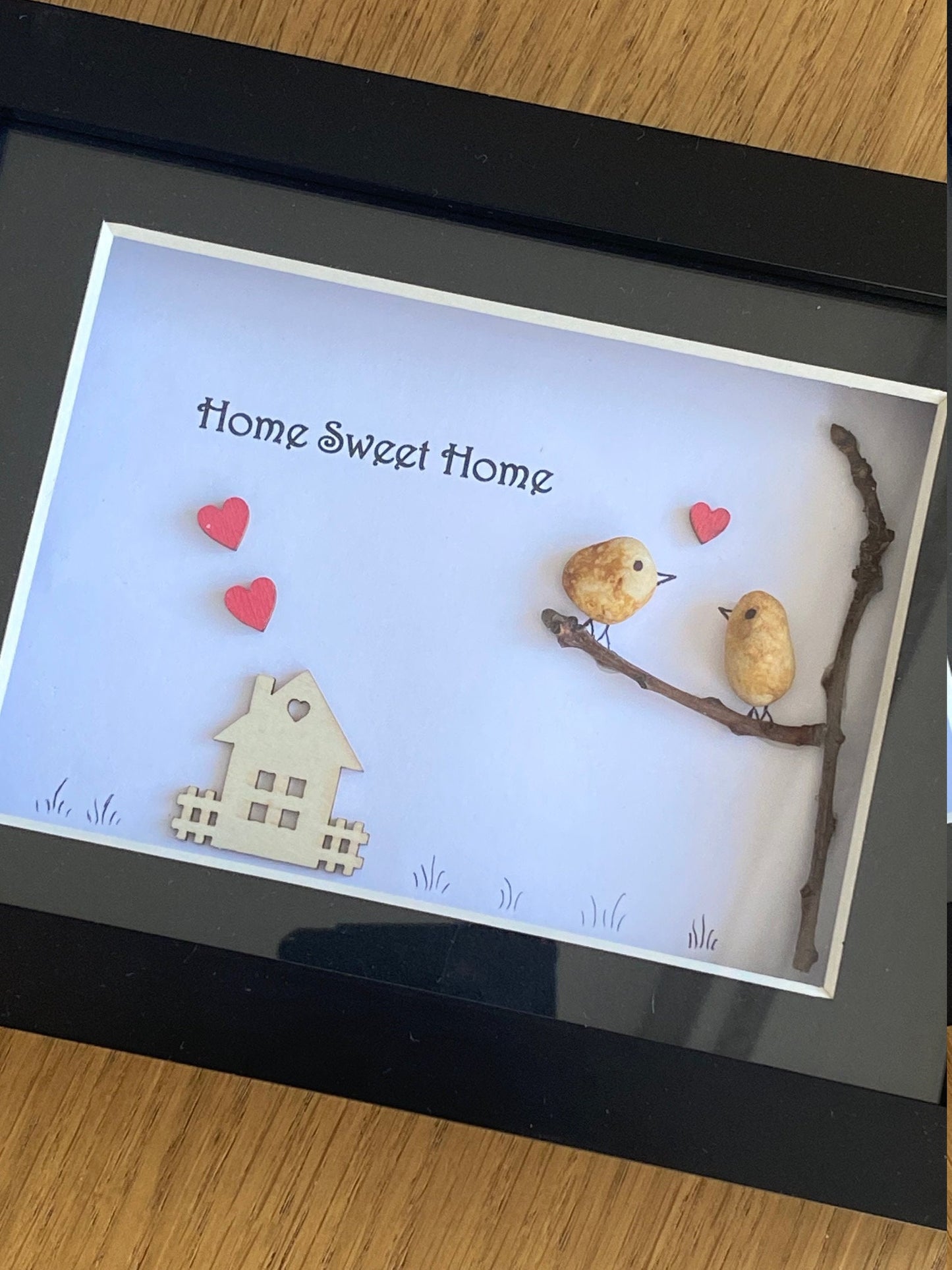 New Home Pebble Frame, Housewarming Gift, Welcome Home Gift, Handmade Pebble Frame