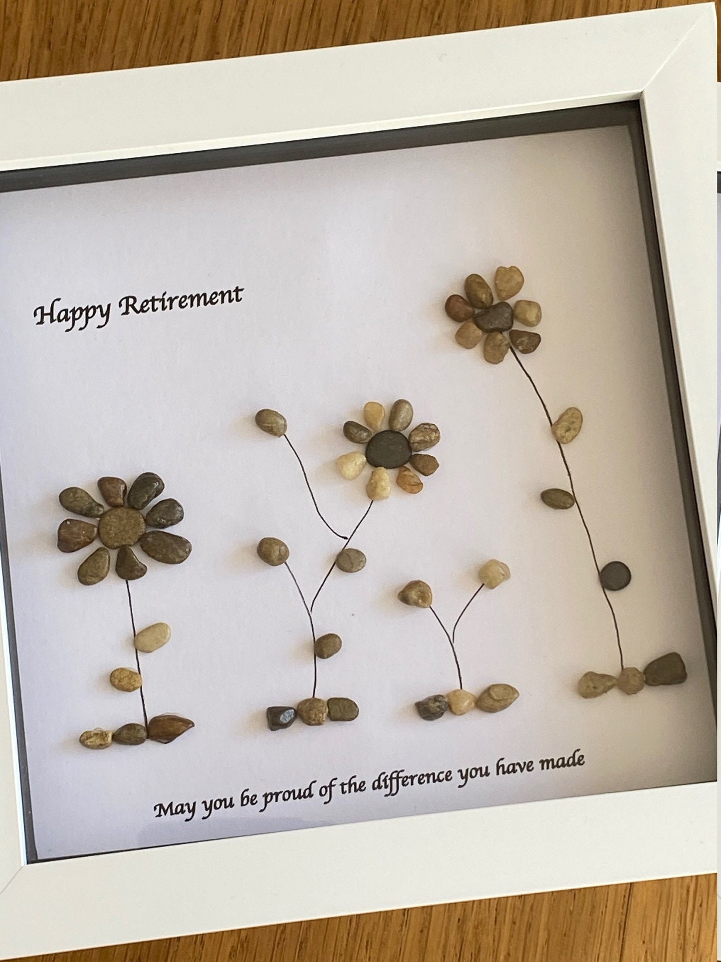 Personalised Retirement Pebble Picture, Unique Retirement Pebble Gift, Working Colleague Gift, Leaving Work Gift, Pebble Art for Retirement