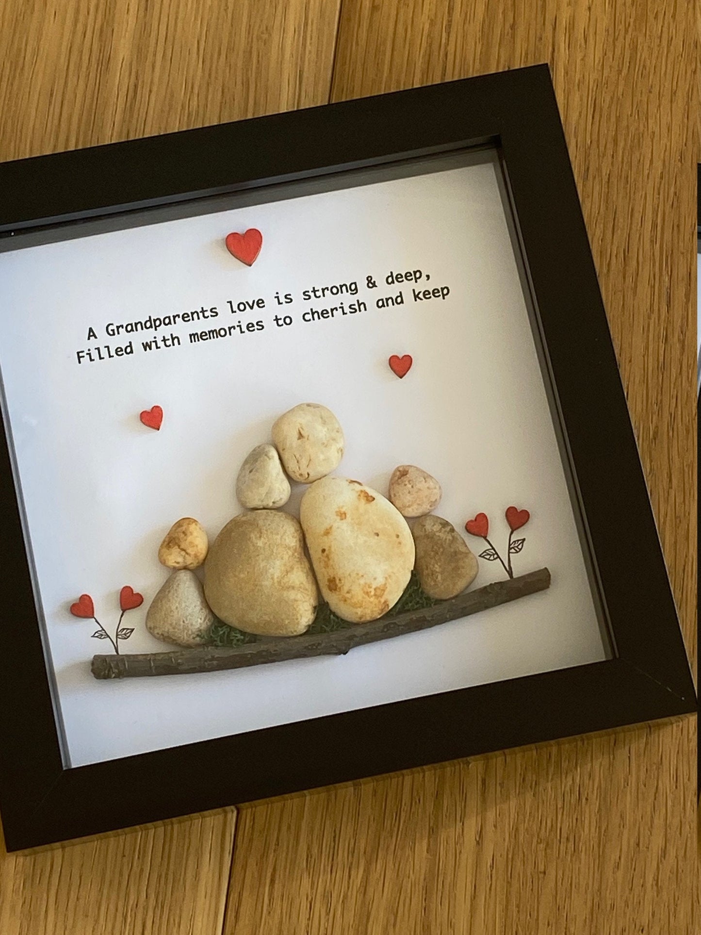 Grandparents Pebble Artwork Gift, Unique Gift for the Grandparents, Pebble Art Gift for Granny and Grandpa, Personalised Gift