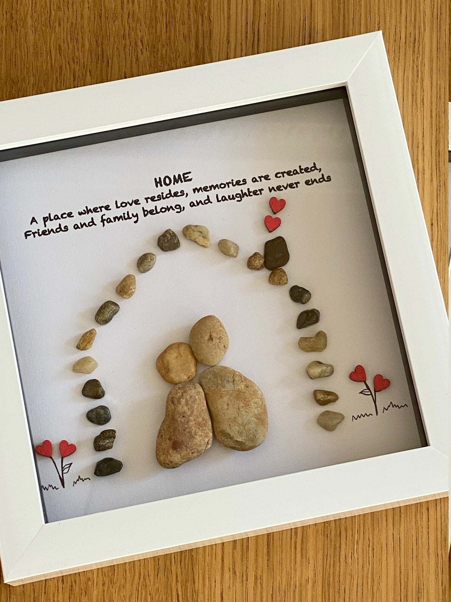Personalised New Home Pebble Picture, Housewarming Pebble Art Gift, Unique Gift for the Home, Personalised New Home Pebble Gift