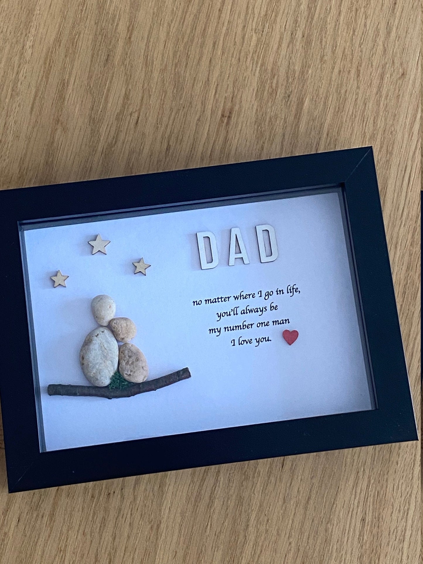 Personalised Father's Day Pebble Picture, Unique Birthday Gift for Dad, Pebble Art for Dad, Dad's Birthday Gift, Father's Day Pebble Artwork
