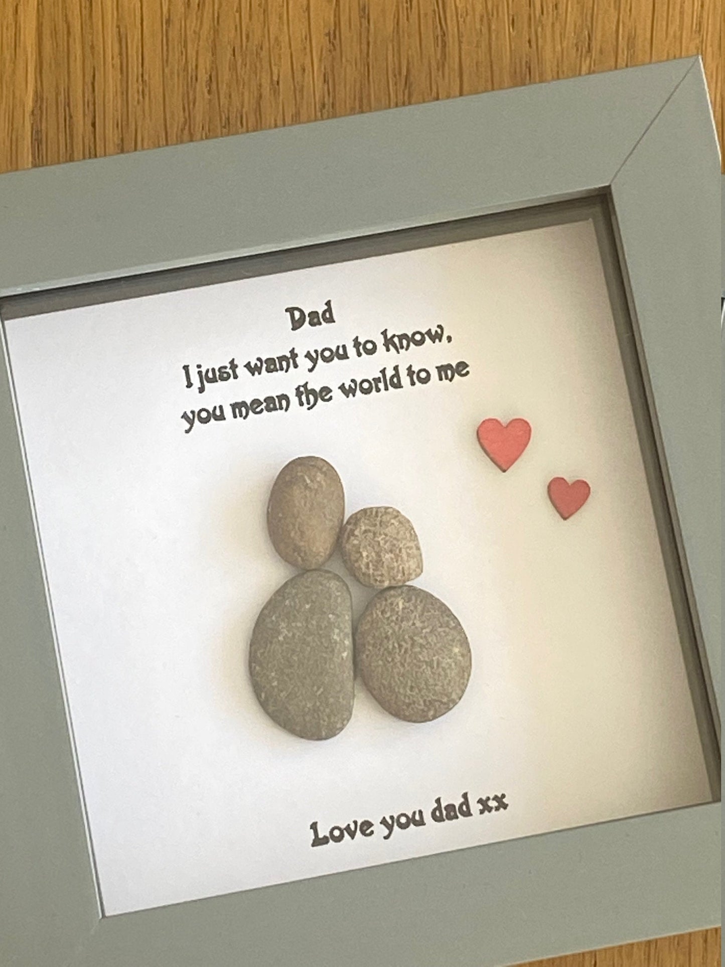 Father's Day Pebble Gift, Personalised Gift for Dad, Pebble Picture, Handmade Gift for Dad, Gifts for Daddy