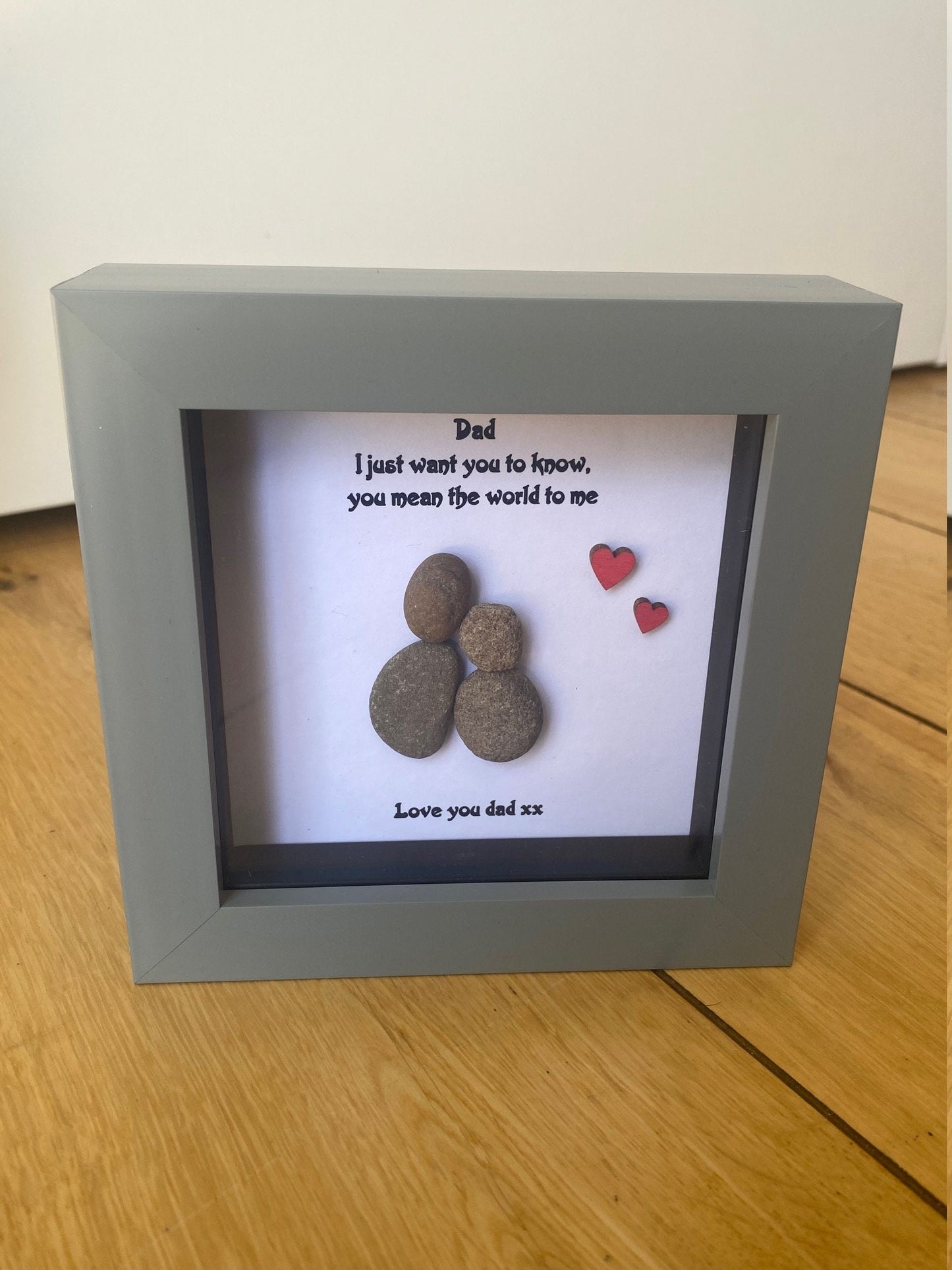 Father's Day Pebble Gift, Personalised Gift for Dad, Pebble Picture, Handmade Gift for Dad, Gifts for Daddy