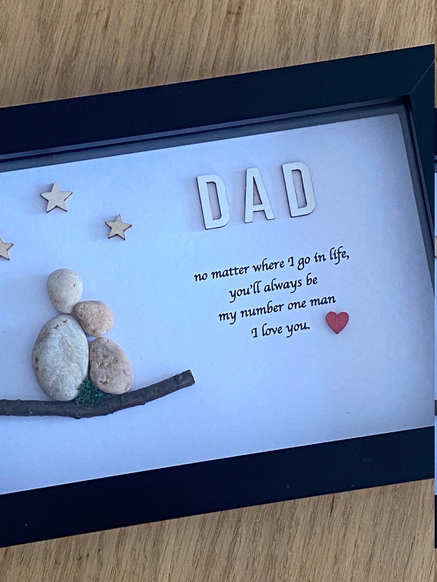 Personalised Father's Day Pebble Picture, Unique Birthday Gift for Dad, Pebble Art for Dad, Dad's Birthday Gift, Father's Day Pebble Artwork