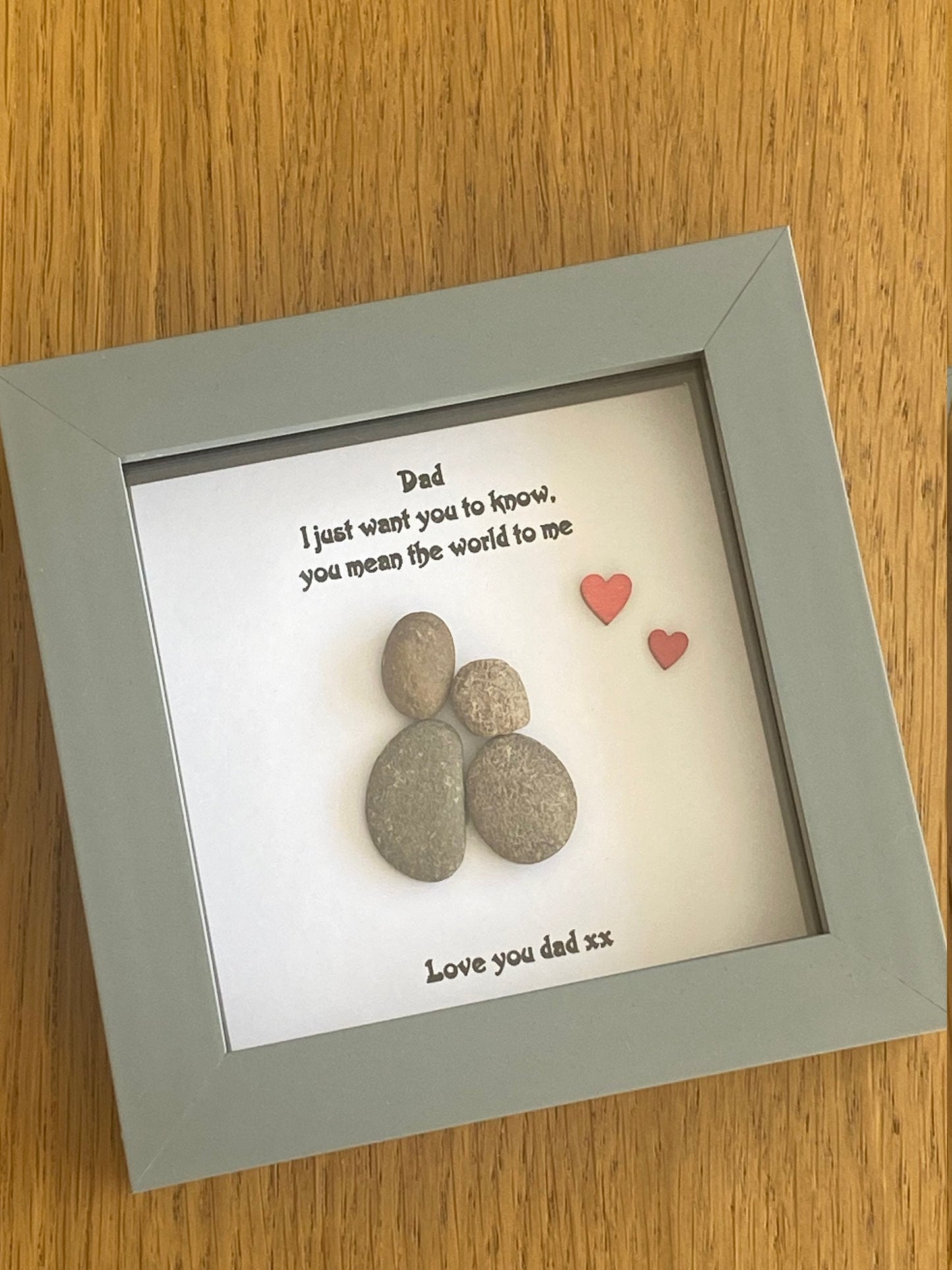 Father's Day Pebble Gift, Personalised Gift for Dad, Pebble Picture, Handmade Gift for Dad, Gifts for Daddy