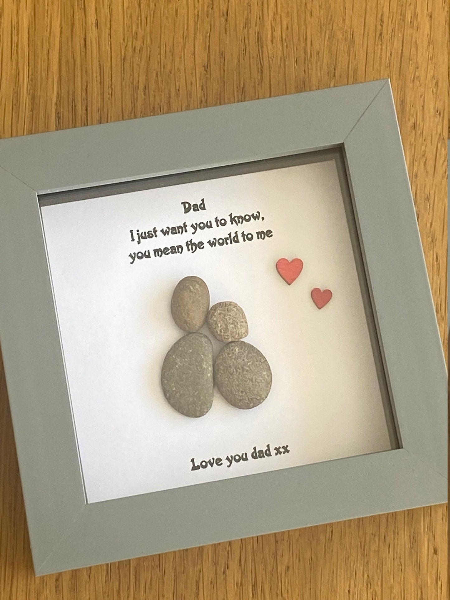 Father's Day Pebble Gift, Personalised Gift for Dad, Pebble Picture, Handmade Gift for Dad, Gifts for Daddy