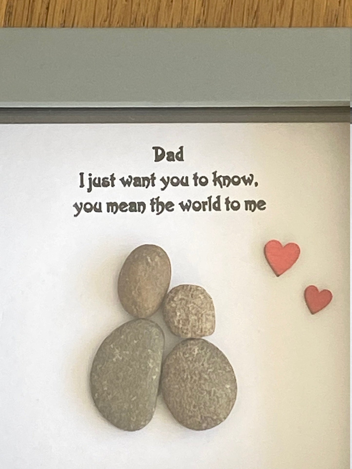 Father's Day Pebble Gift, Personalised Gift for Dad, Pebble Picture, Handmade Gift for Dad, Gifts for Daddy