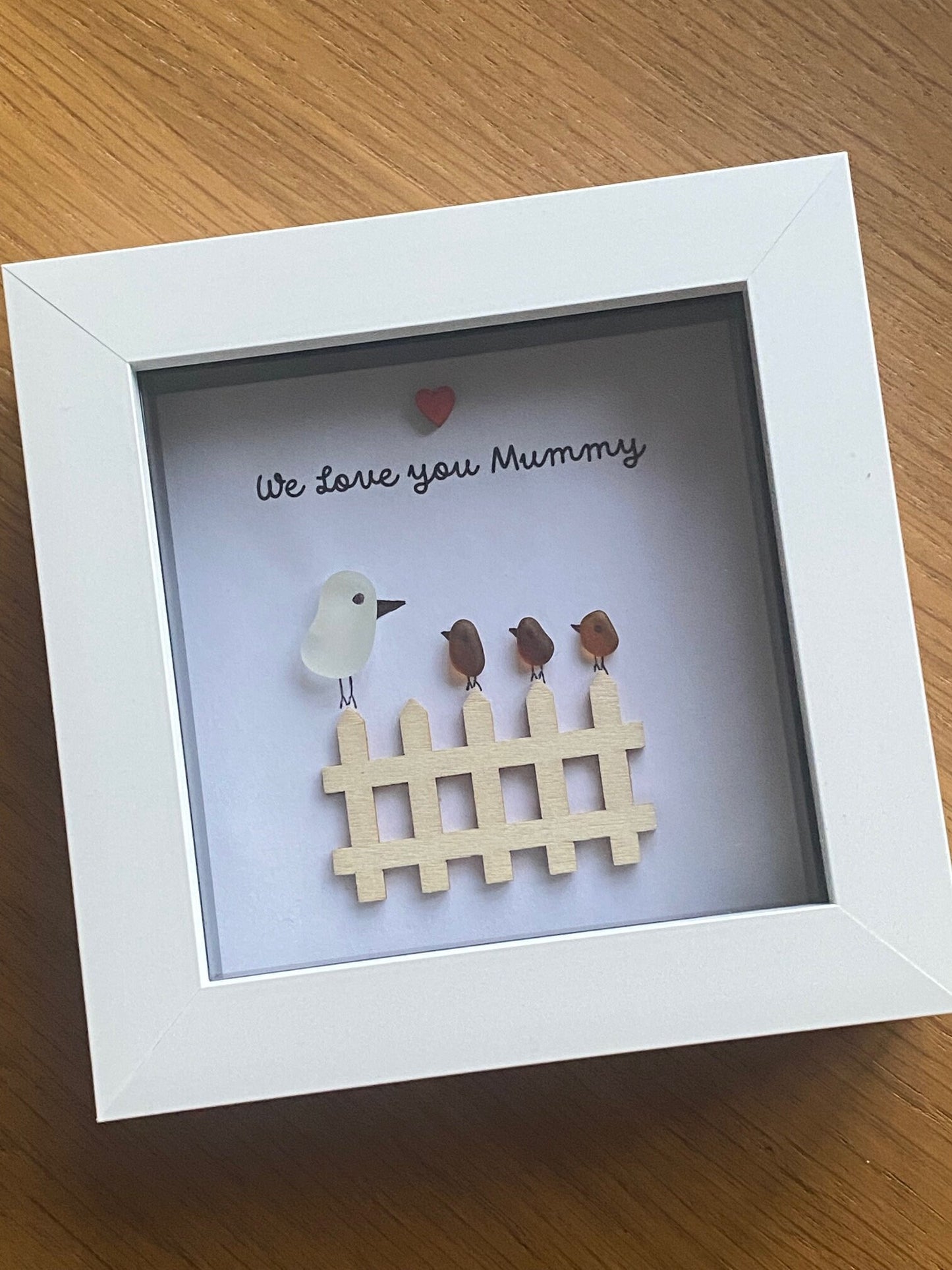 Sea Glass Gift for Mum, Handmade Gift for Mummy, Personalised Sea Glass Frame for Mom, Birthday Gift for Mom