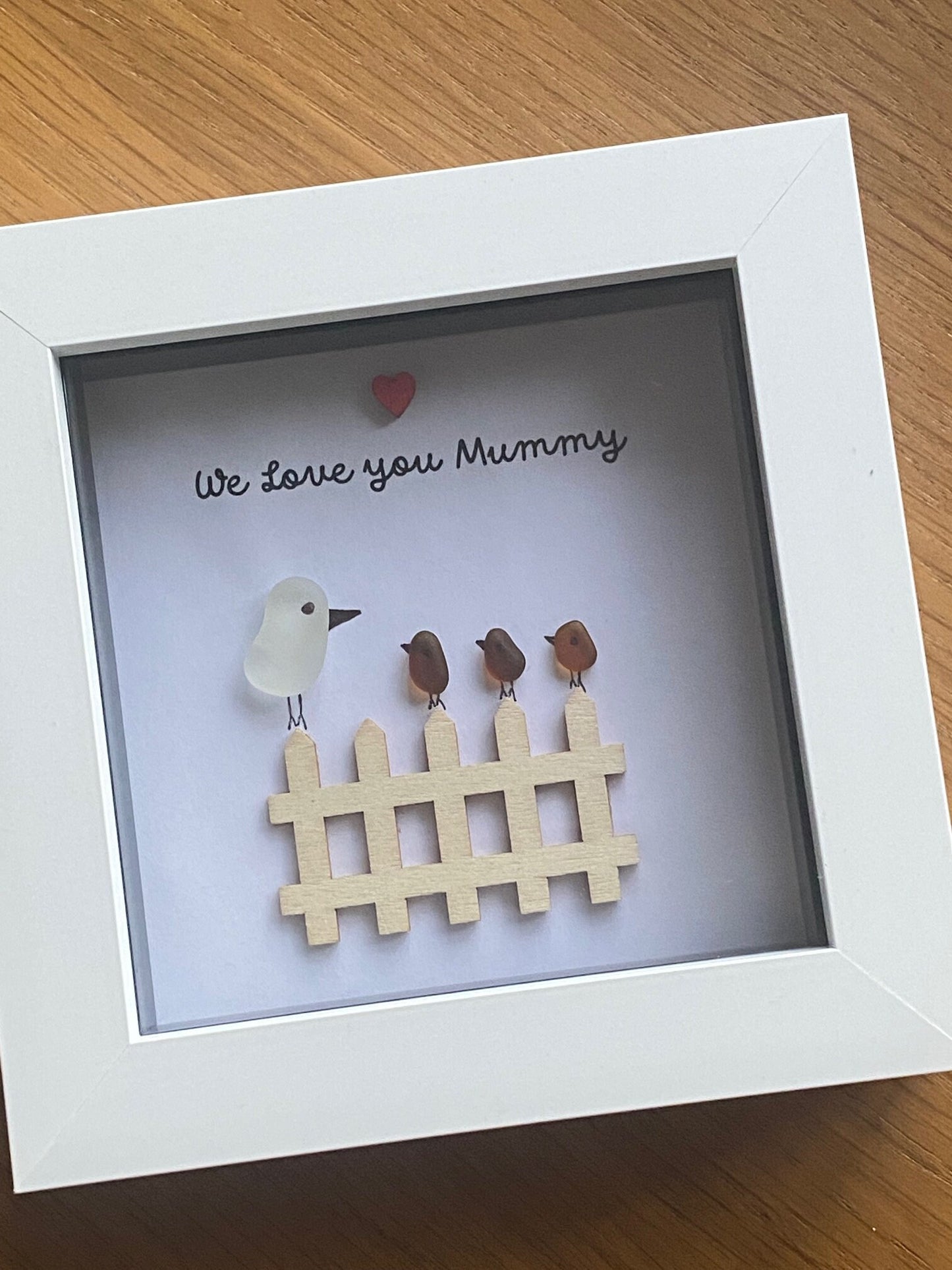 Sea Glass Gift for Mum, Handmade Gift for Mummy, Personalised Sea Glass Frame for Mom, Birthday Gift for Mom