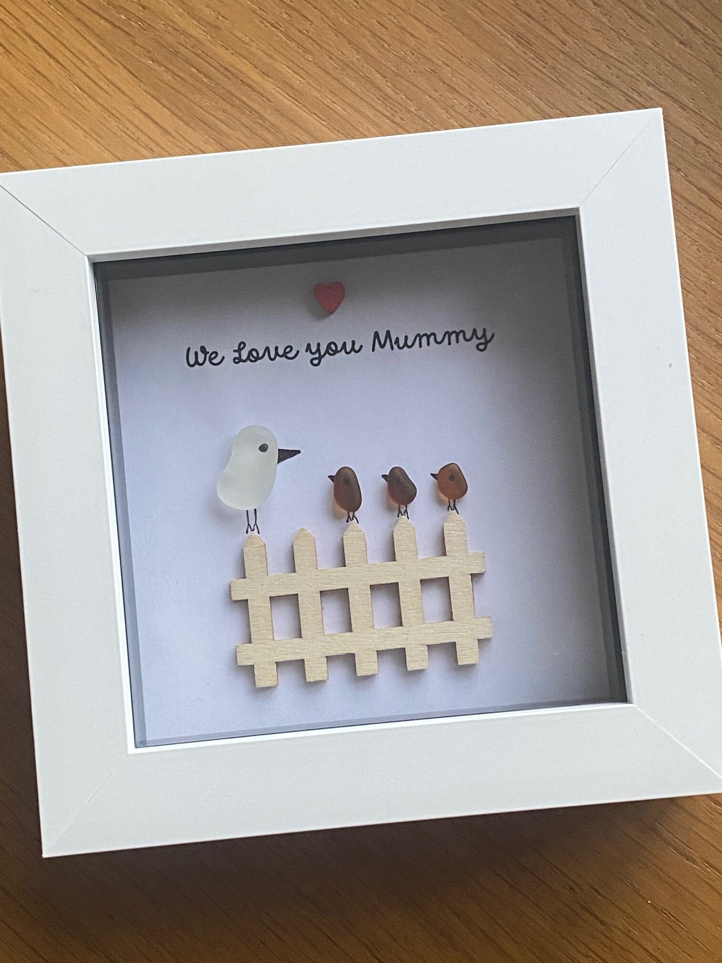 Sea Glass Gift for Mum, Handmade Gift for Mummy, Personalised Sea Glass Frame for Mom, Birthday Gift for Mom