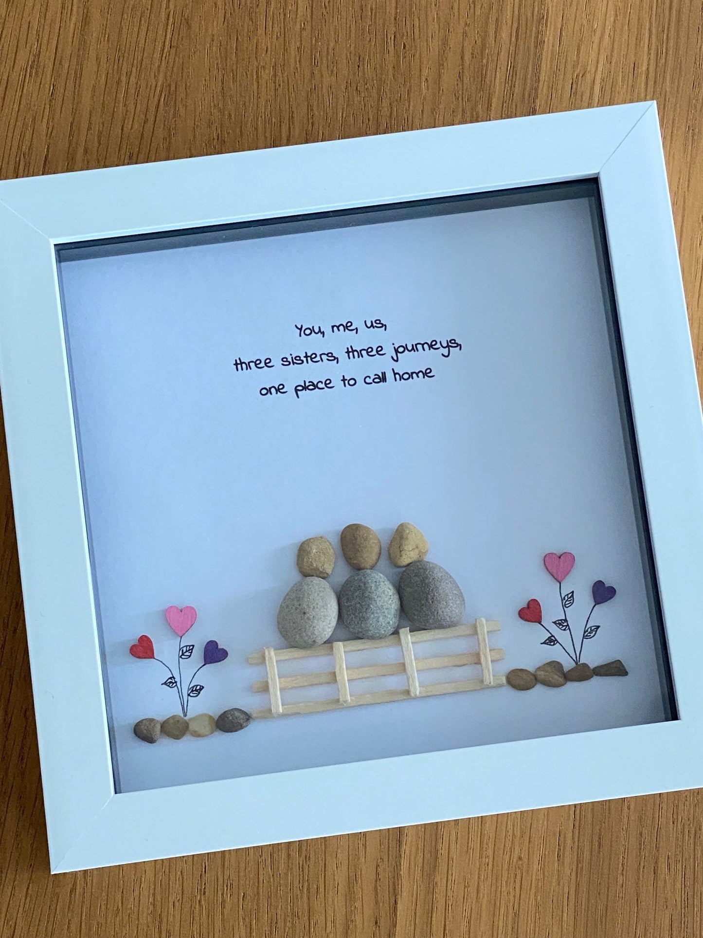 Personalised Family Sister Pebble Picture, Gift from Sister to Sister, Sister Pebble Gift, Birthday Gift for Sister, Xmas Gift for Sis