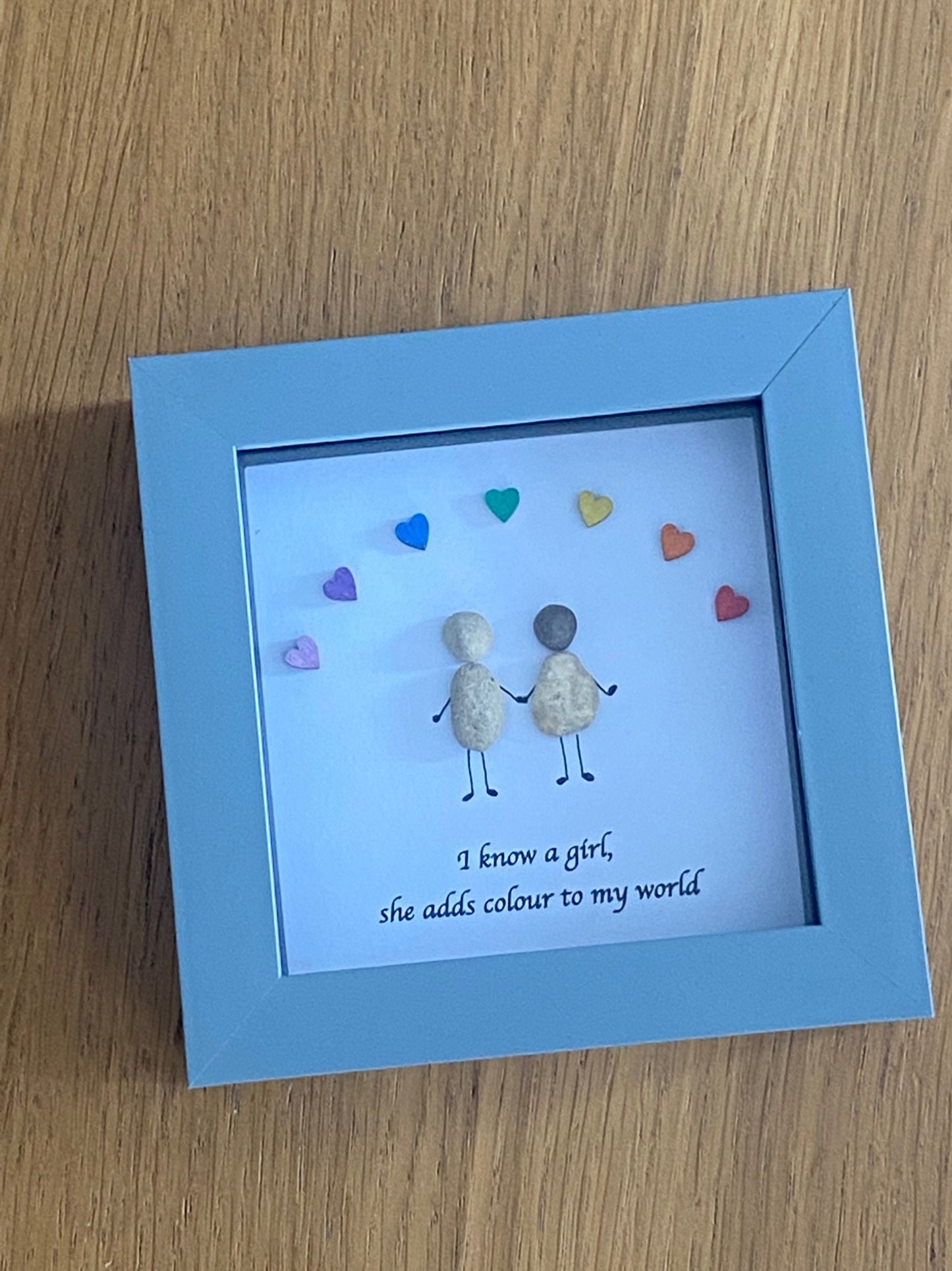 Personalised Gift for a Girlfriend or Boyfriend, Pebble Frame for Girlfriend or Boyfriend, Valentine's Gifts, Birthday Gifts for Wifey