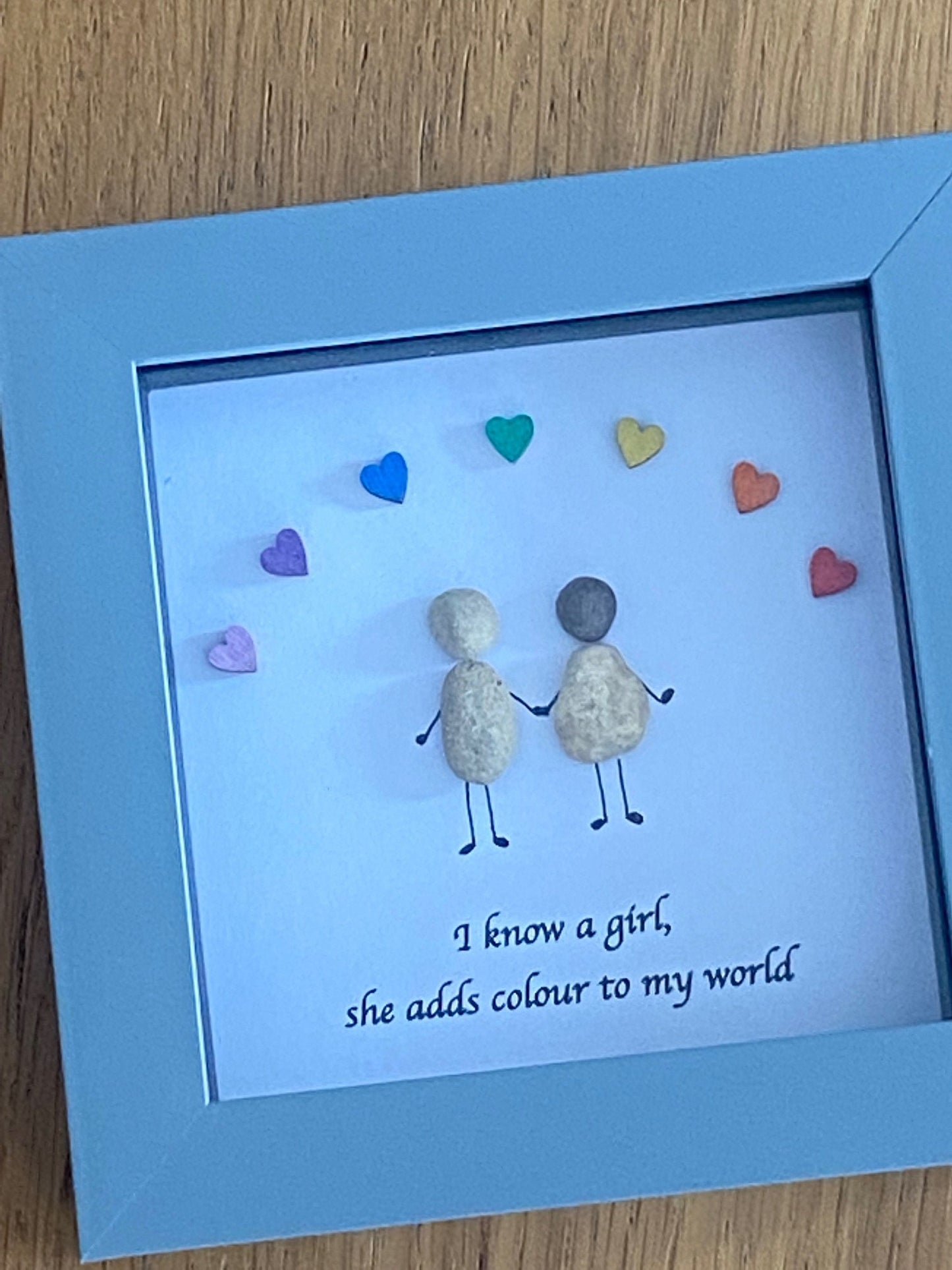Personalised Gift for a Girlfriend or Boyfriend, Pebble Frame for Girlfriend or Boyfriend, Valentine's Gifts, Birthday Gifts for Wifey