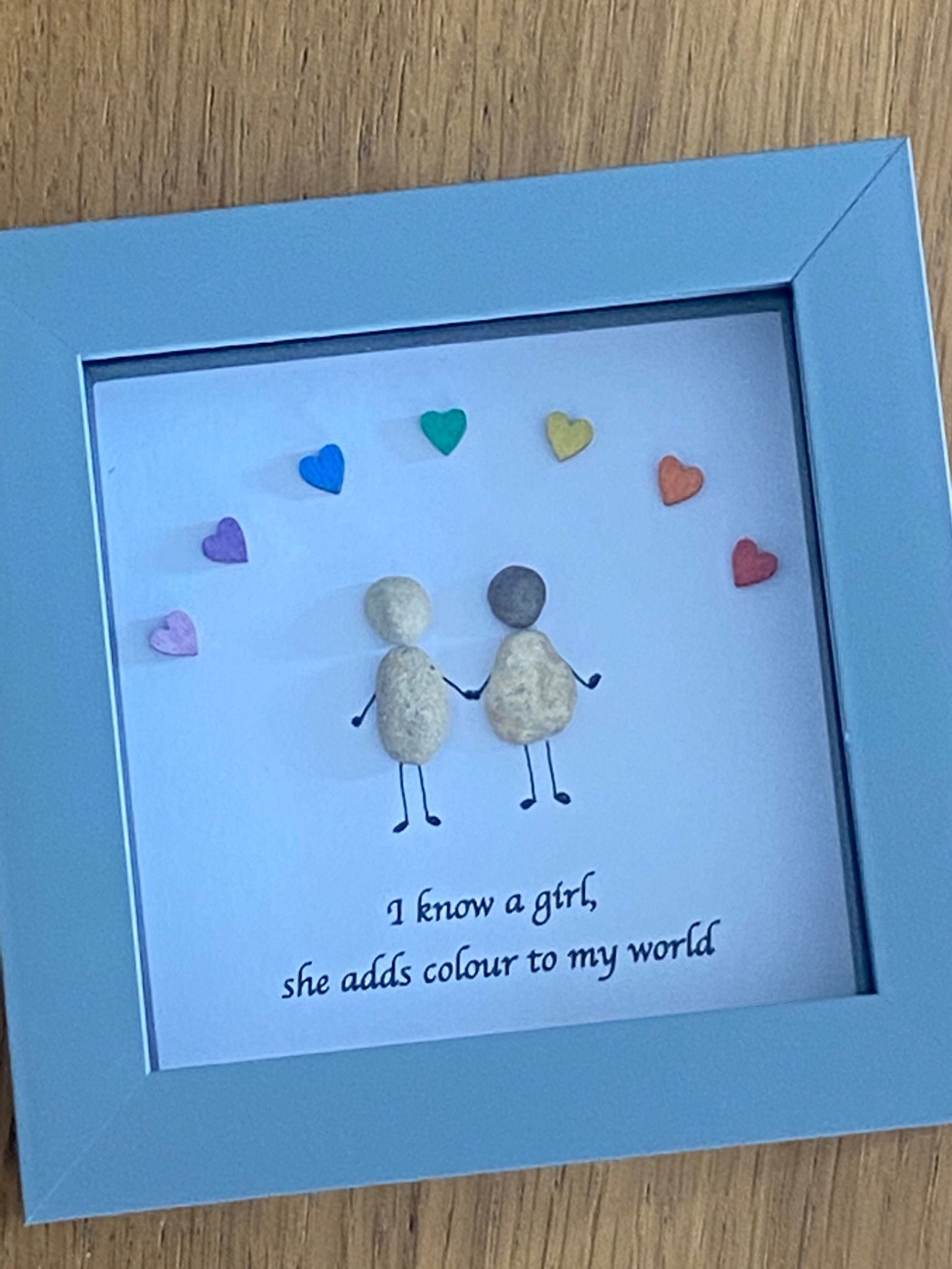 Personalised Gift for a Girlfriend or Boyfriend, Pebble Frame for Girlfriend or Boyfriend, Valentine's Gifts, Birthday Gifts for Wifey