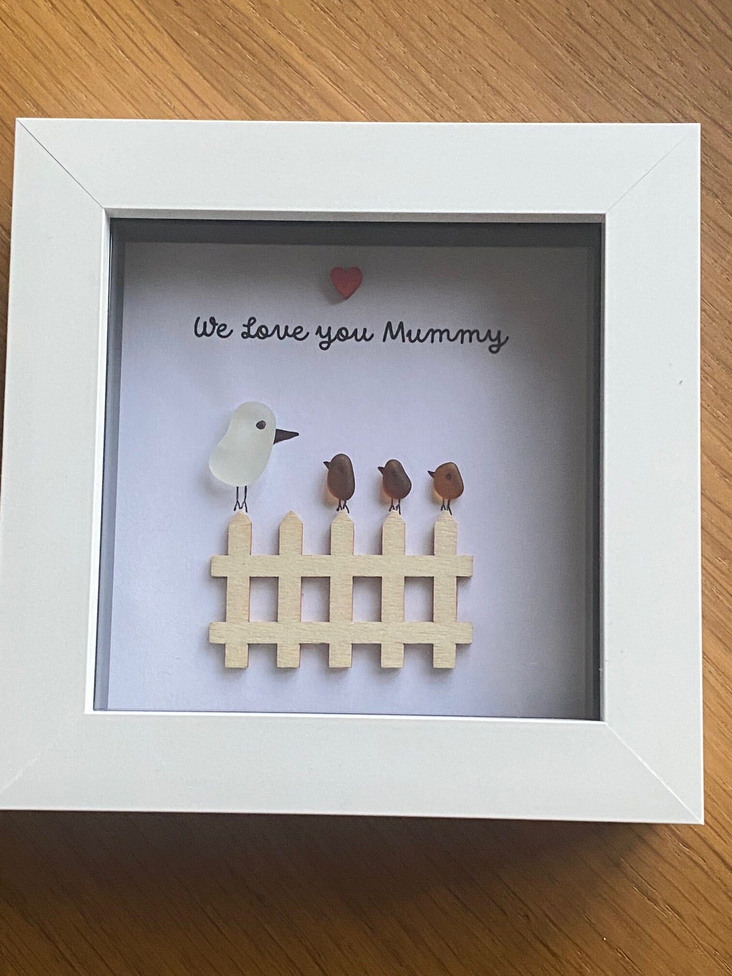 Sea Glass Gift for Mum, Handmade Gift for Mummy, Personalised Sea Glass Frame for Mom, Birthday Gift for Mom