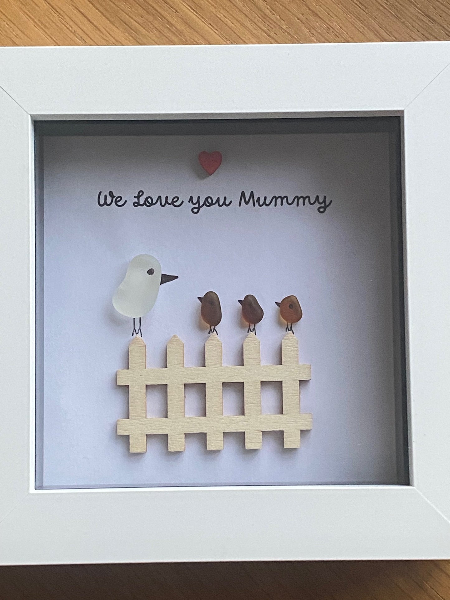 Sea Glass Gift for Mum, Handmade Gift for Mummy, Personalised Sea Glass Frame for Mom, Birthday Gift for Mom