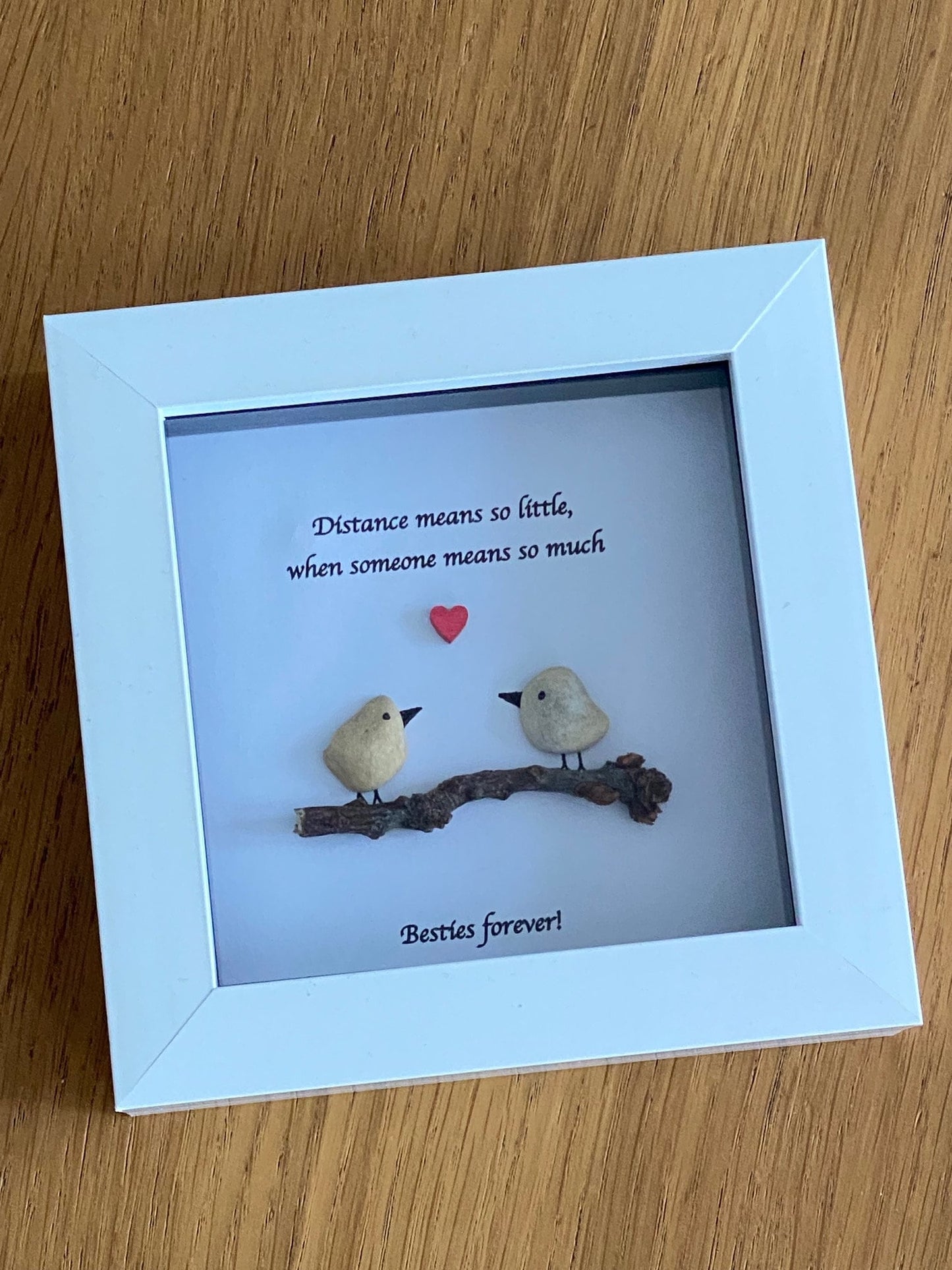Personalised Friend Pebble Picture, Unique Gift for a Best Friend, Handmade Friendship Gift, Gift for a Bestie, Besties Pebble Artwork