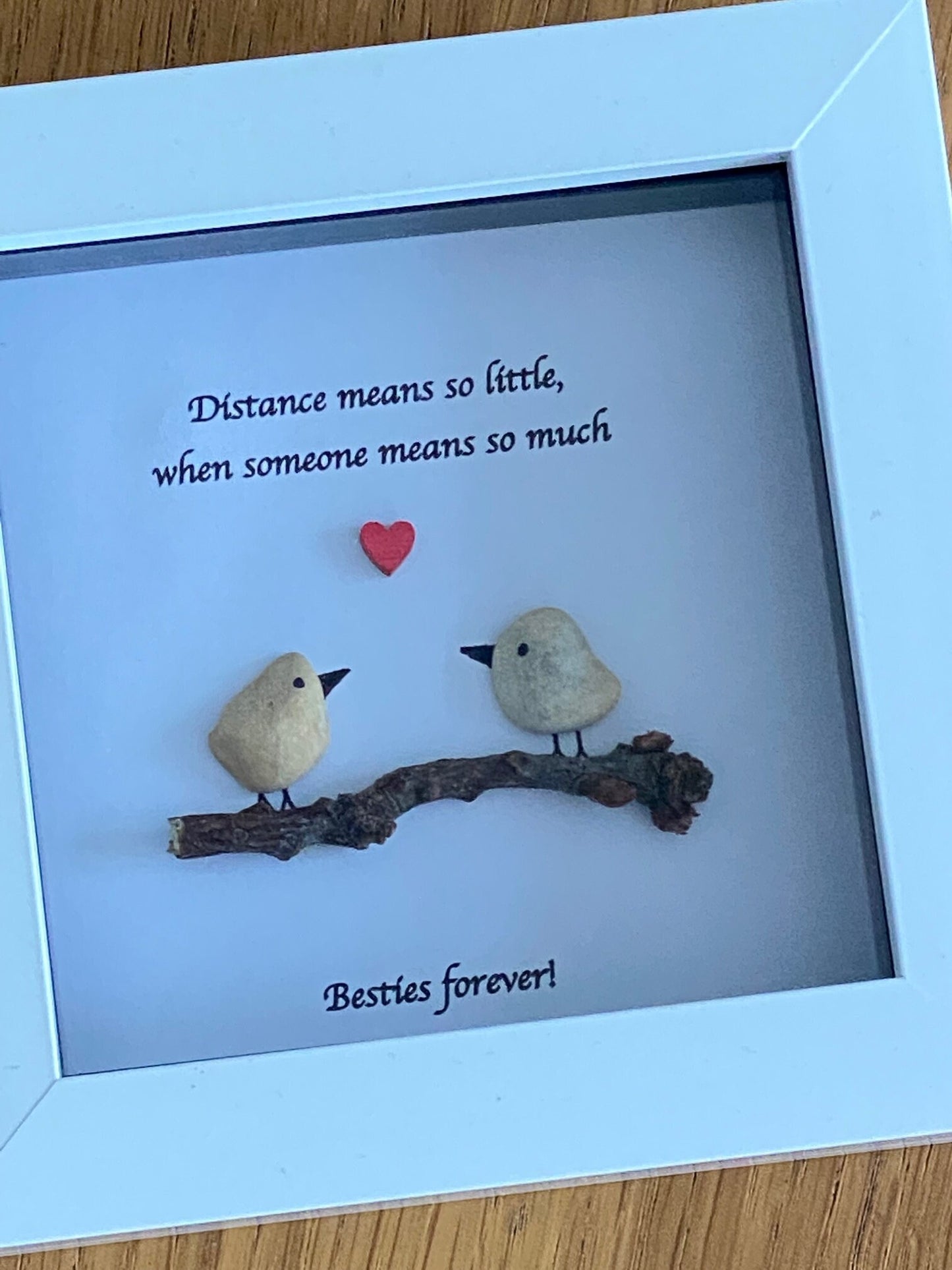 Personalised Friend Pebble Picture, Unique Gift for a Best Friend, Handmade Friendship Gift, Gift for a Bestie, Besties Pebble Artwork