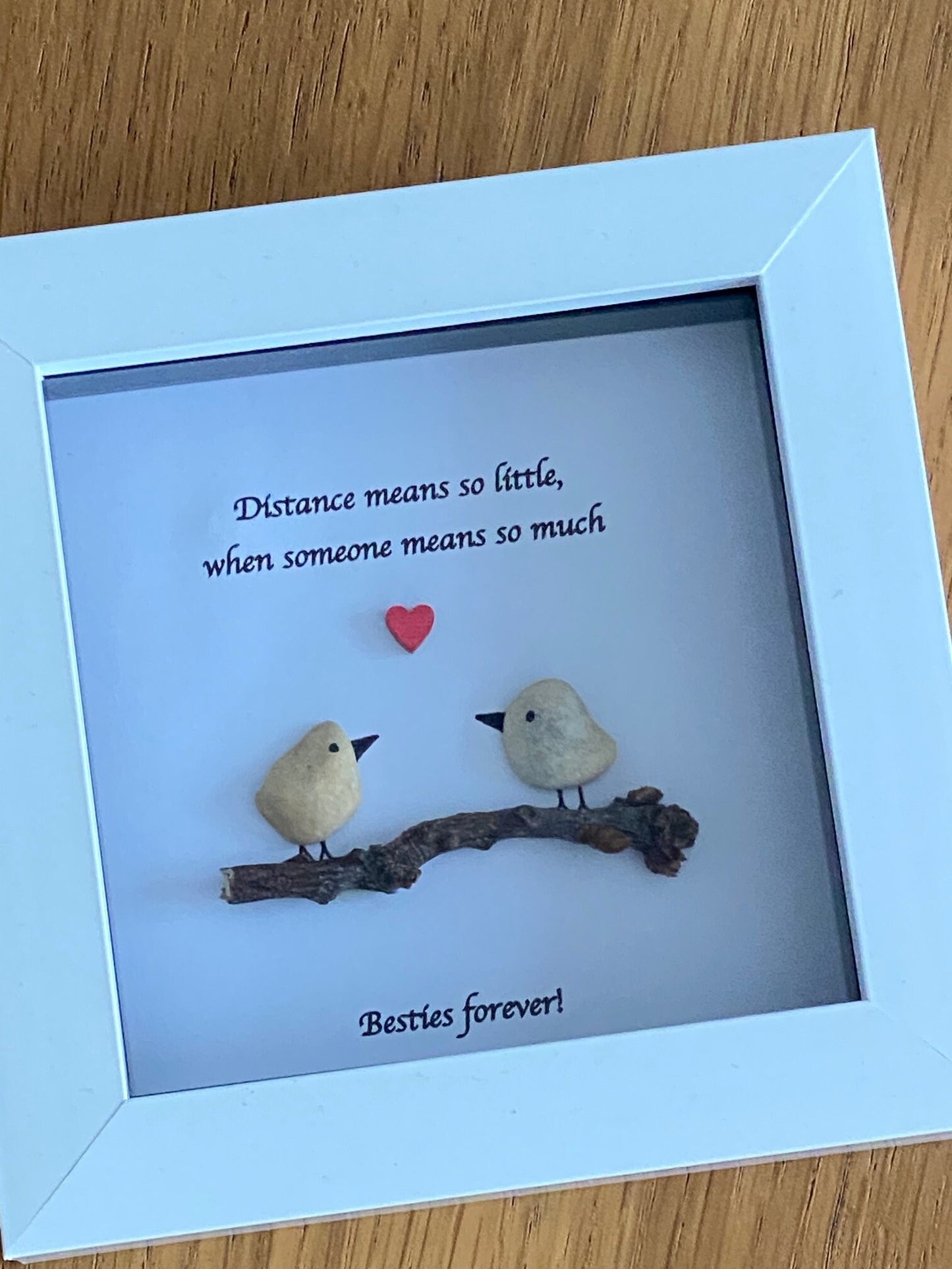 Personalised Friend Pebble Picture, Unique Gift for a Best Friend, Handmade Friendship Gift, Gift for a Bestie, Besties Pebble Artwork