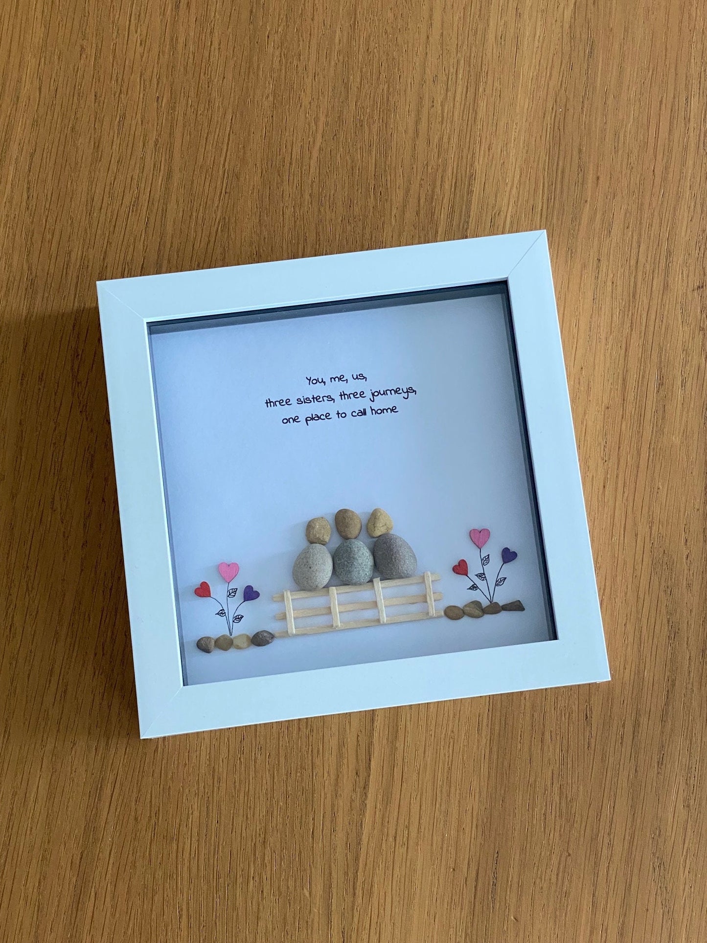 Personalised Family Sister Pebble Picture, Gift from Sister to Sister, Sister Pebble Gift, Birthday Gift for Sister, Xmas Gift for Sis