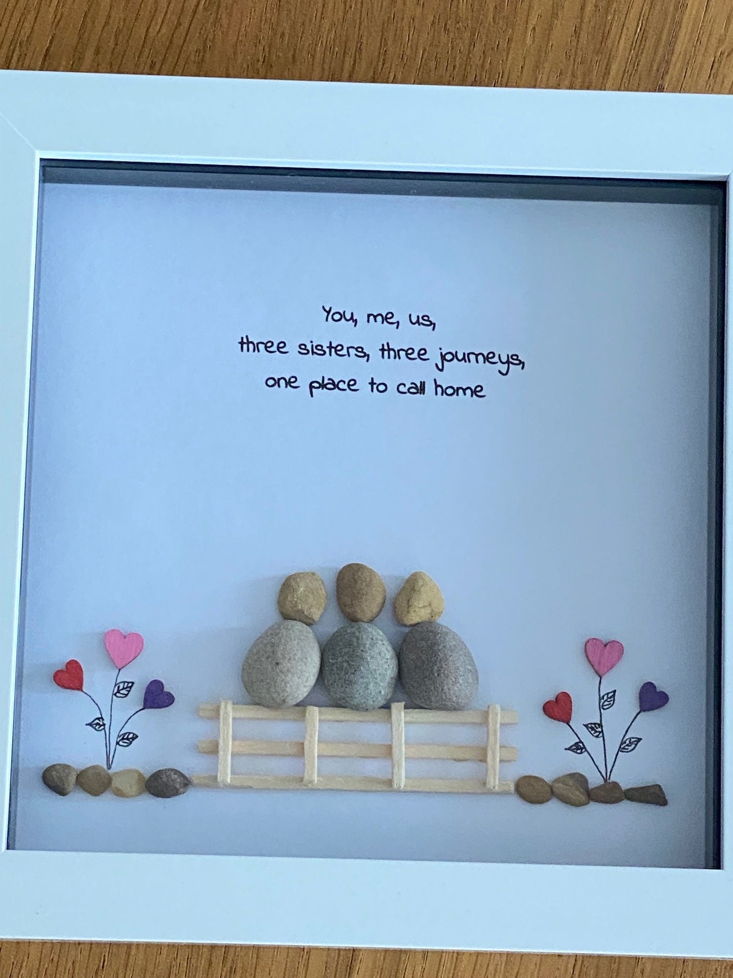 Personalised Family Sister Pebble Picture, Gift from Sister to Sister, Sister Pebble Gift, Birthday Gift for Sister, Xmas Gift for Sis