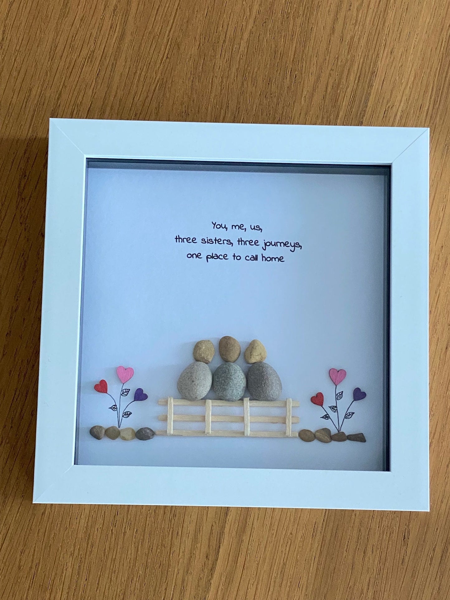 Personalised Family Sister Pebble Picture, Gift from Sister to Sister, Sister Pebble Gift, Birthday Gift for Sister, Xmas Gift for Sis